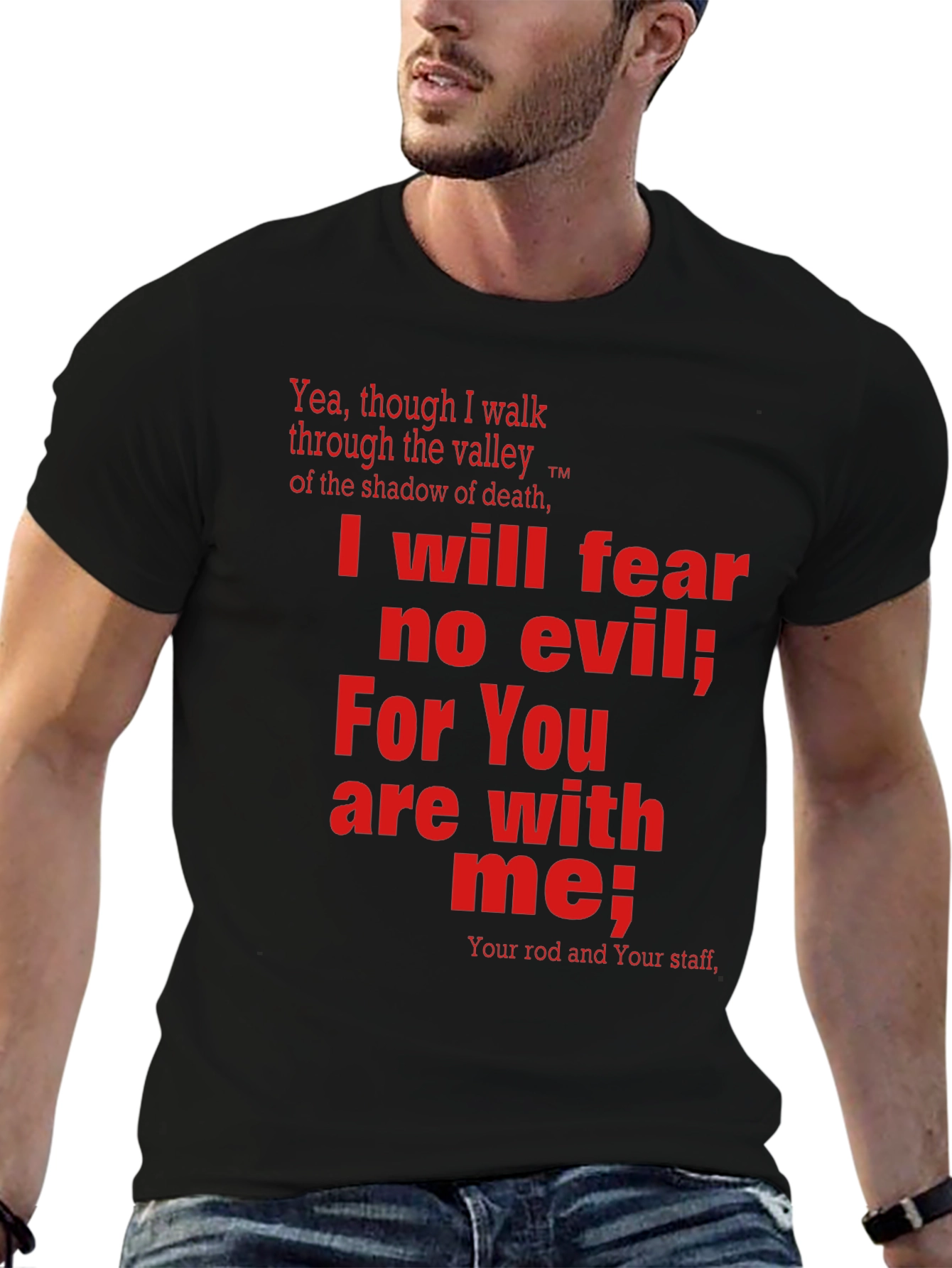 Faith-Inspired T-Shirt: Psalm 23 Bible Verse Apparel