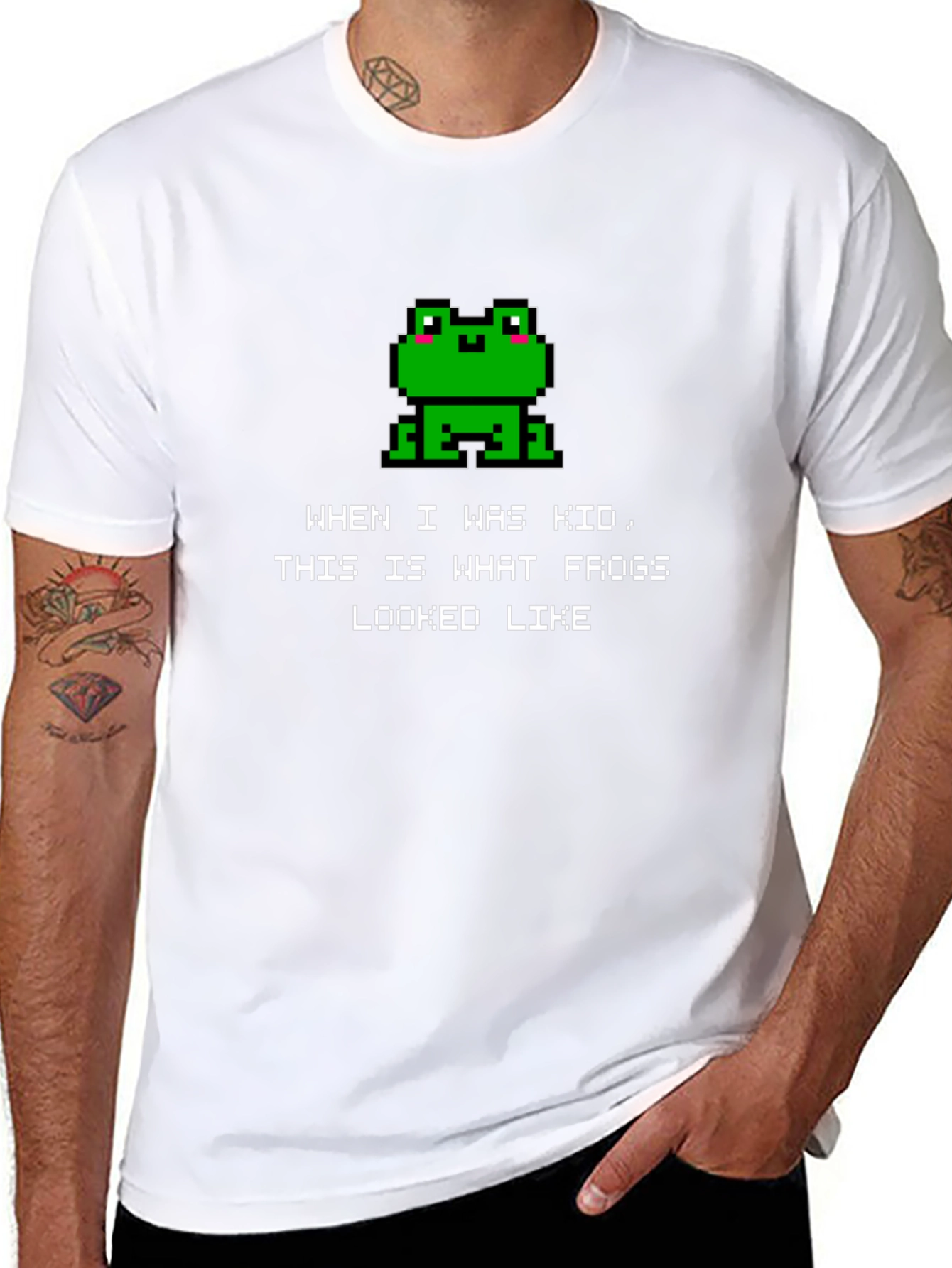 Retro Frog Pixel Art T-Shirt - Gamer Style