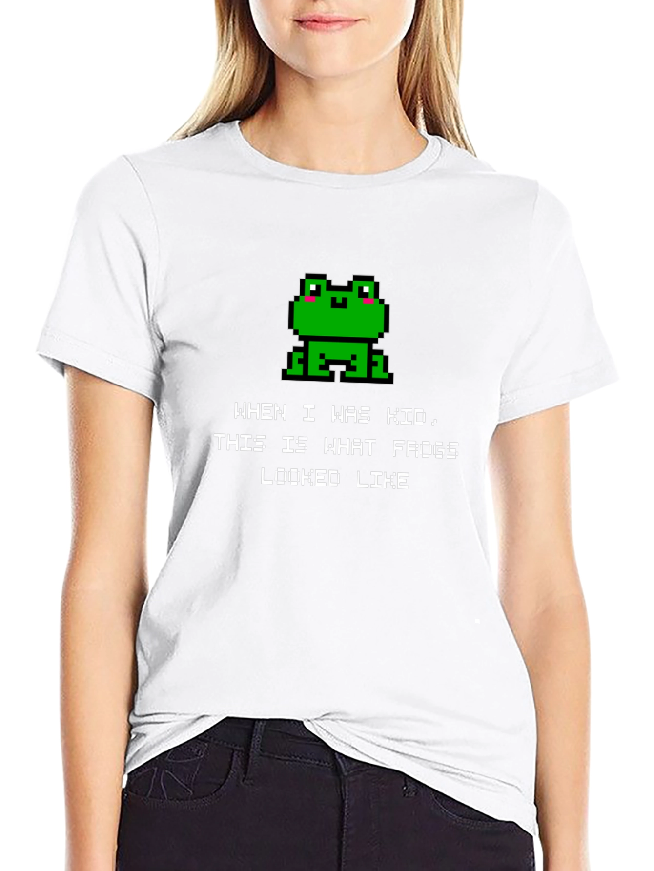 Retro Frog Pixel Art T-Shirt - Gamer Style