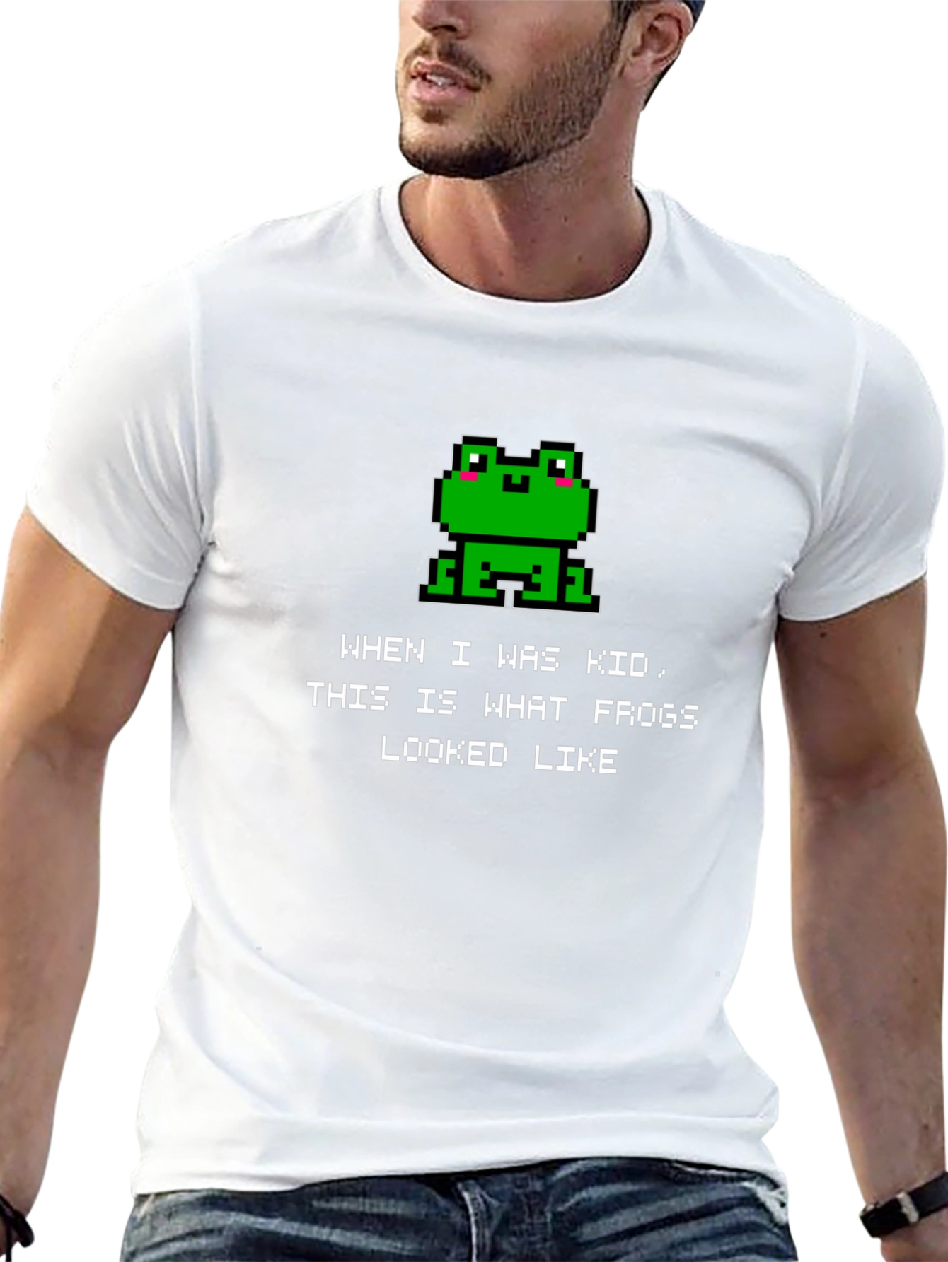 Retro Frog Pixel Art T-Shirt - Gamer Style