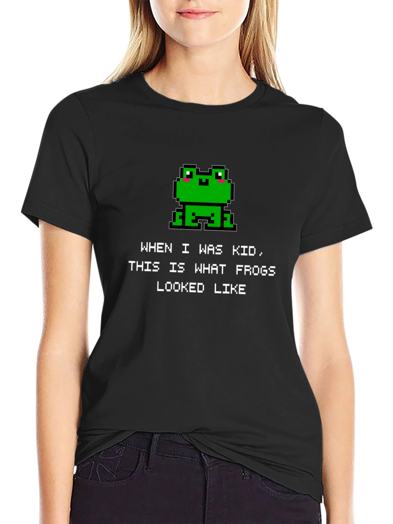 Retro Frog Pixel Art T-Shirt - Gamer Style