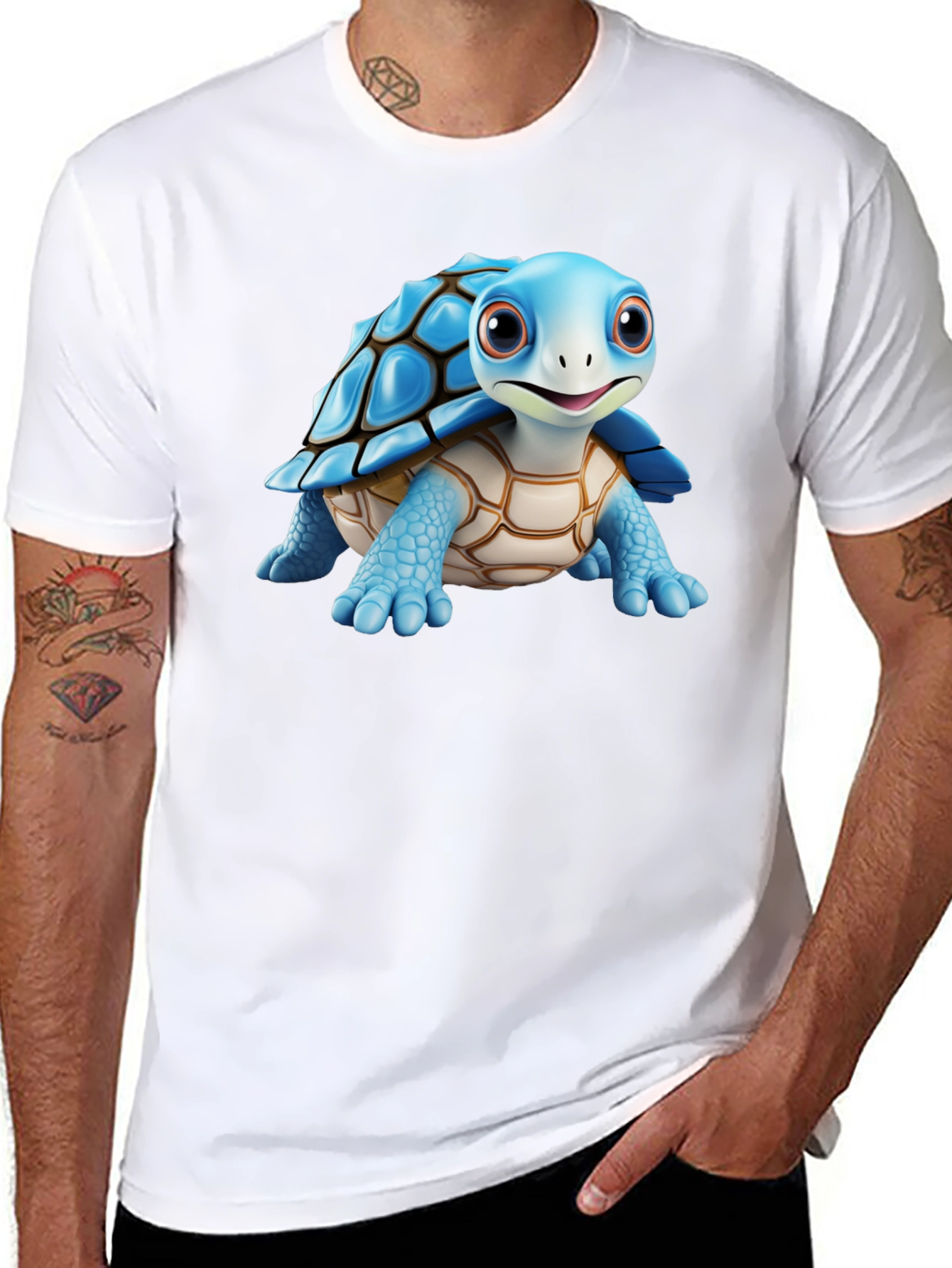 Cute Turtle Graphic T-Shirt - Black Unisex Tee