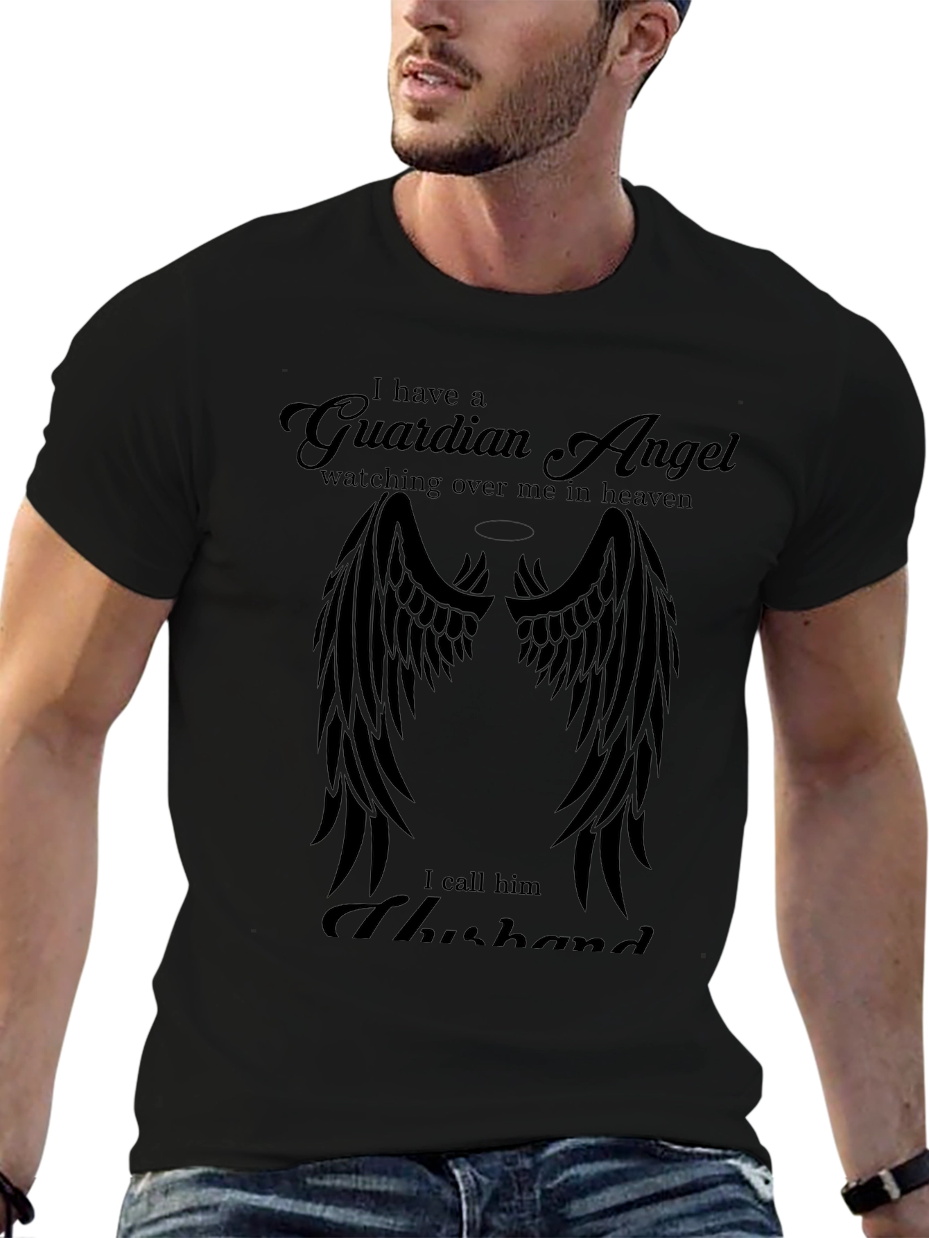 Guardian Angel Husband Memorial T-Shirt