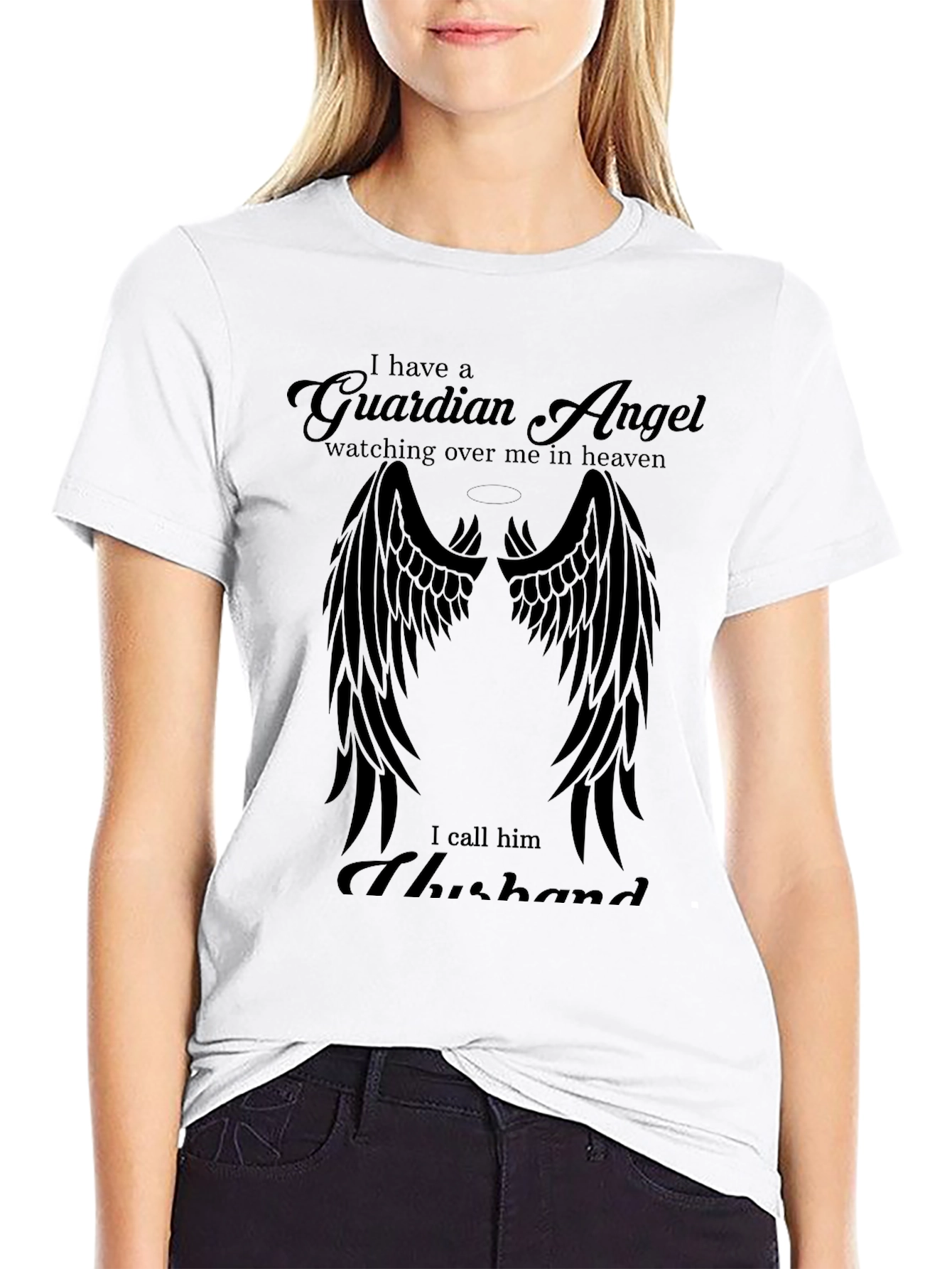 Guardian Angel Husband Memorial T-Shirt