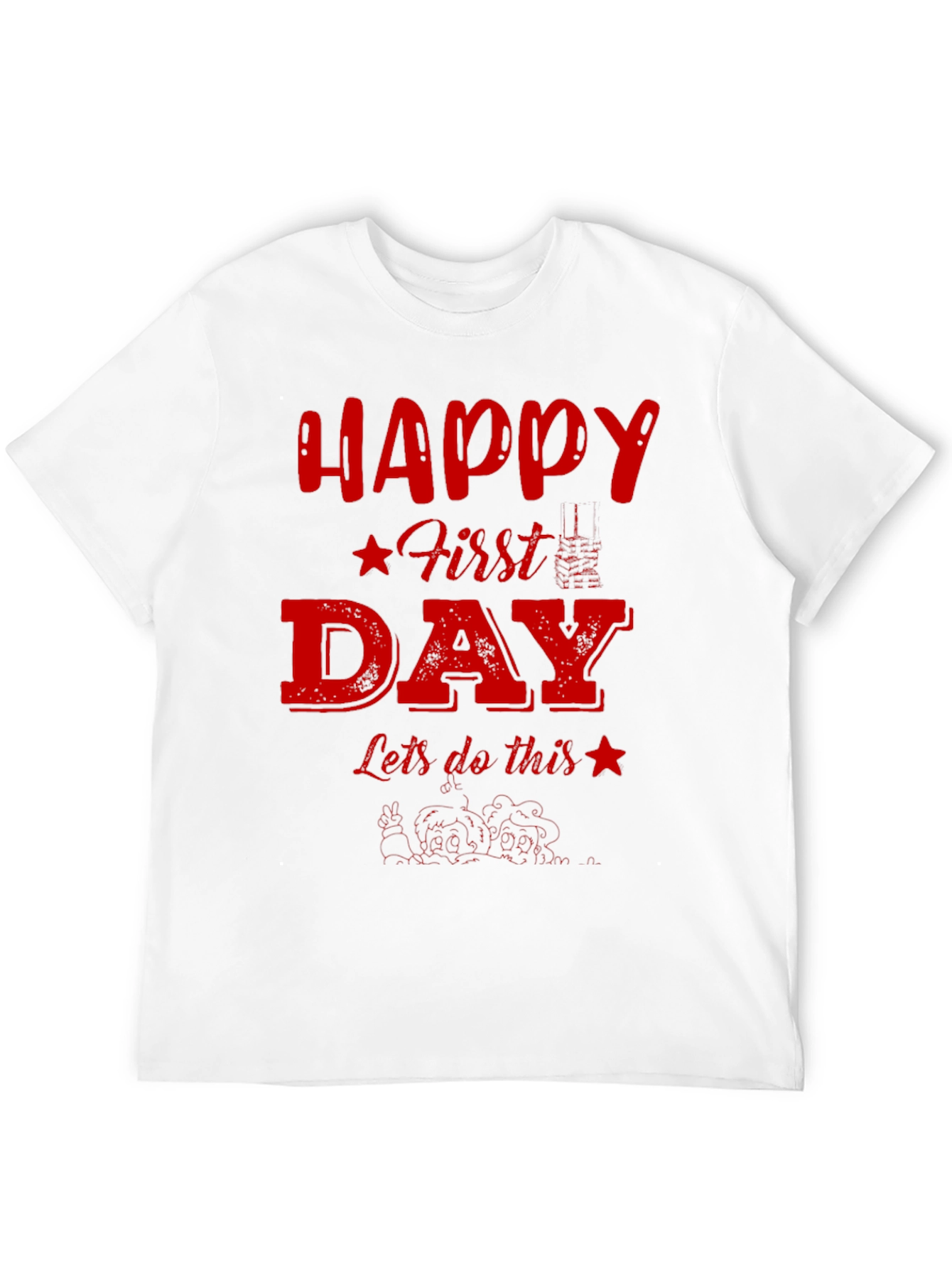 Happy First Day Graphic Tee - Black