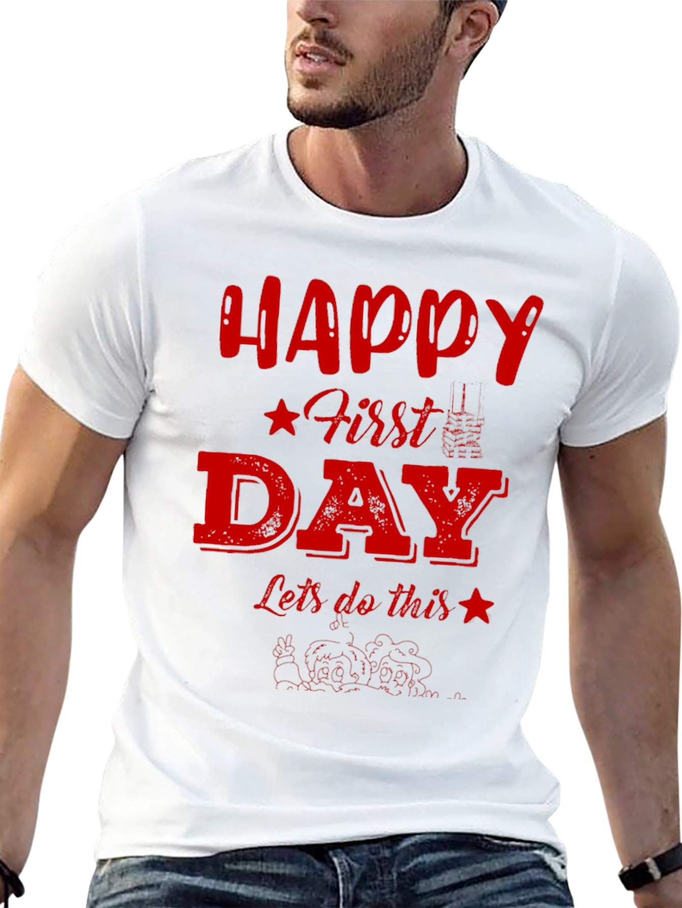Happy First Day Graphic Tee - Black