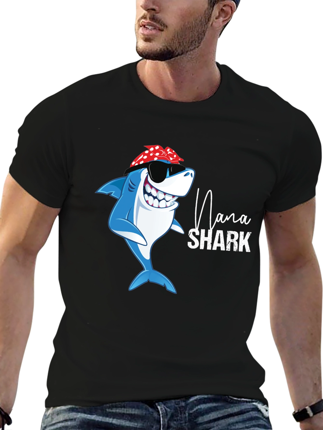 Nana Shark Graphic T-Shirt - Fun Family Apparel