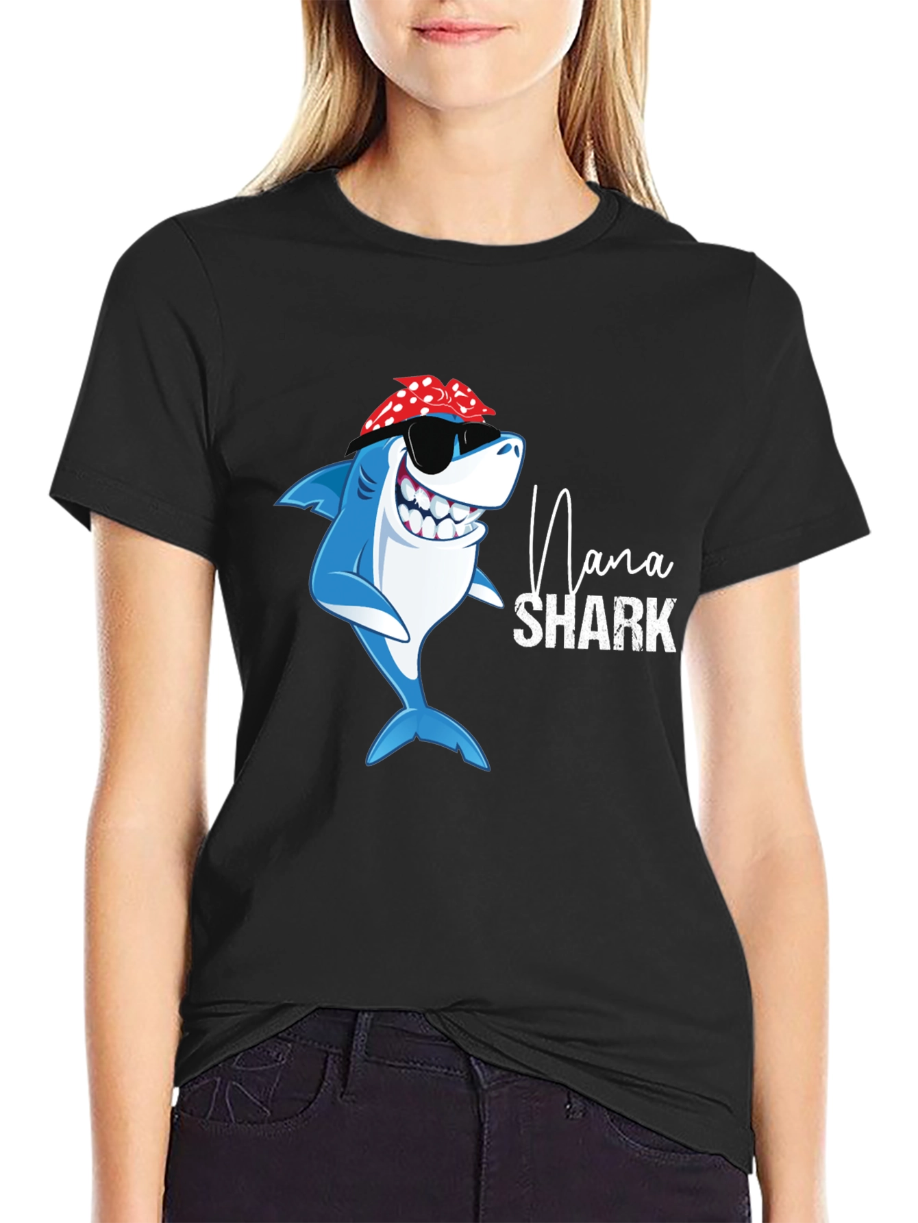 Nana Shark Graphic T-Shirt - Fun Family Apparel