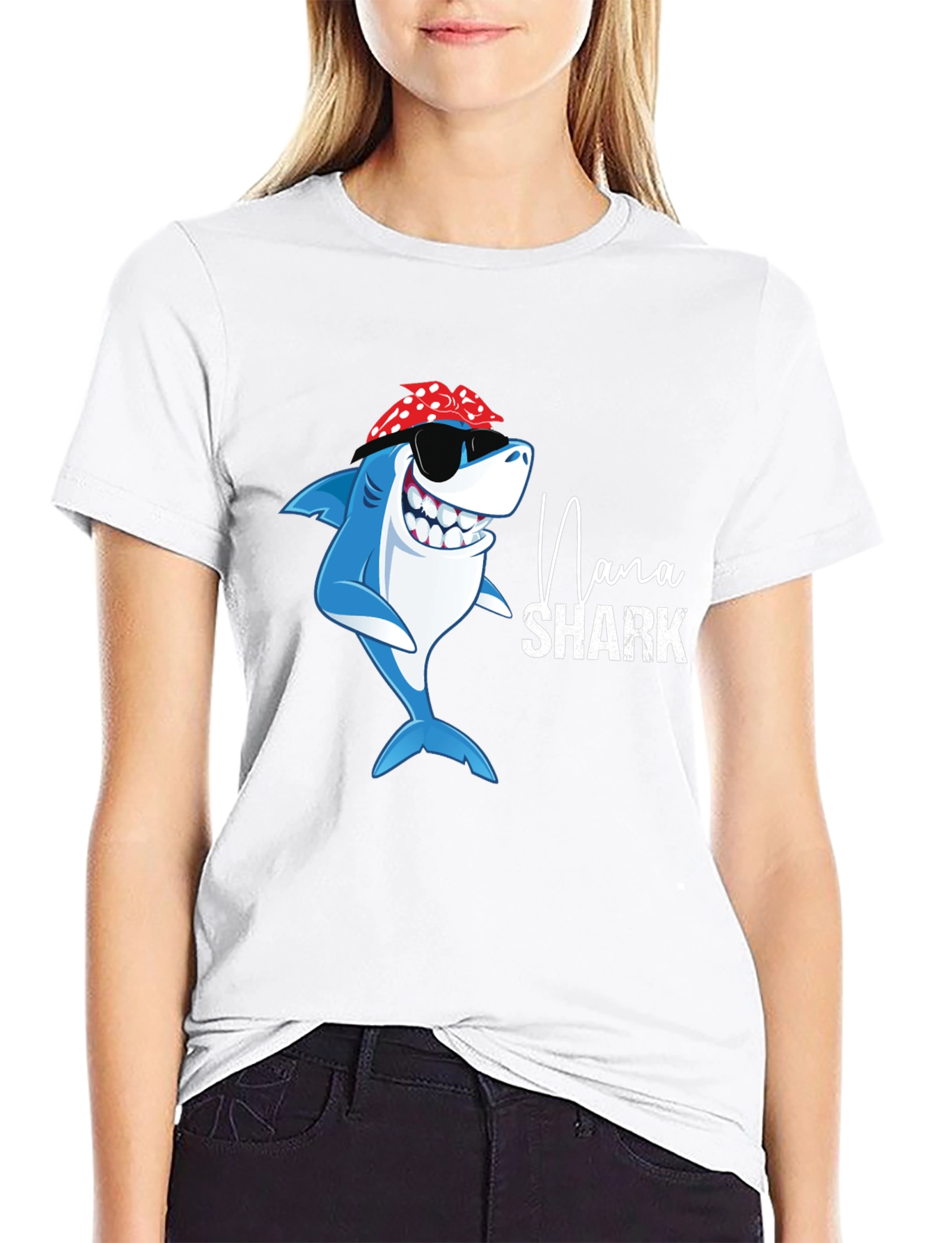 Nana Shark Graphic T-Shirt - Fun Family Apparel