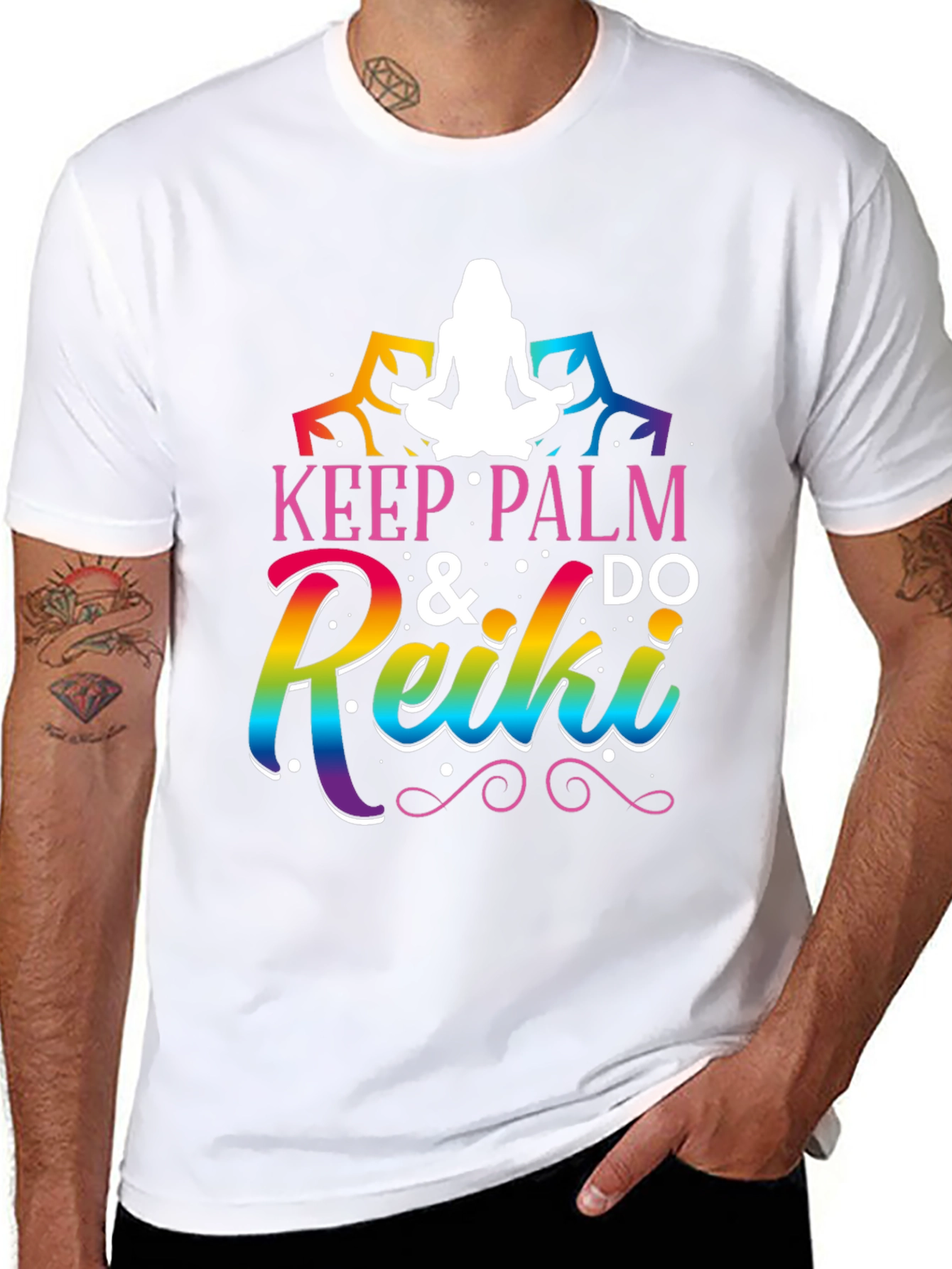 Keep Palm & Do Reiki Graphic Tee - Black