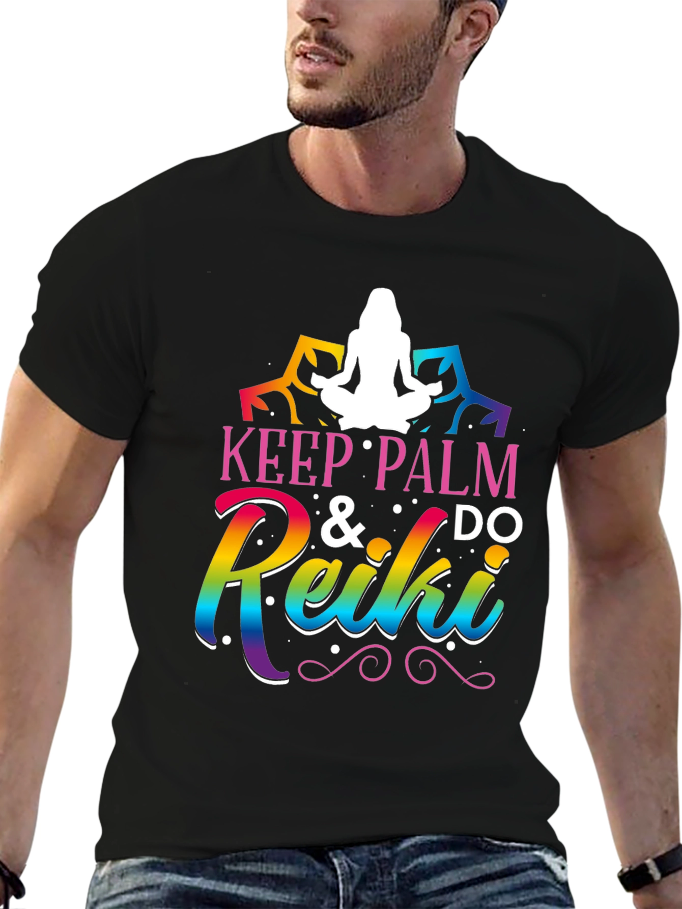Keep Palm & Do Reiki Graphic Tee - Black