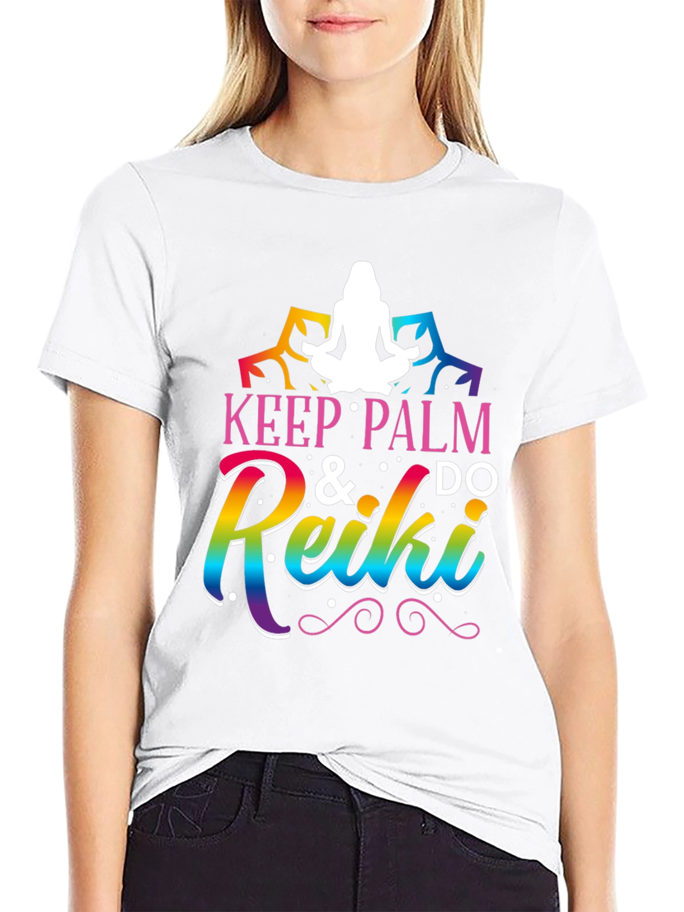 Keep Palm & Do Reiki Graphic Tee - Black