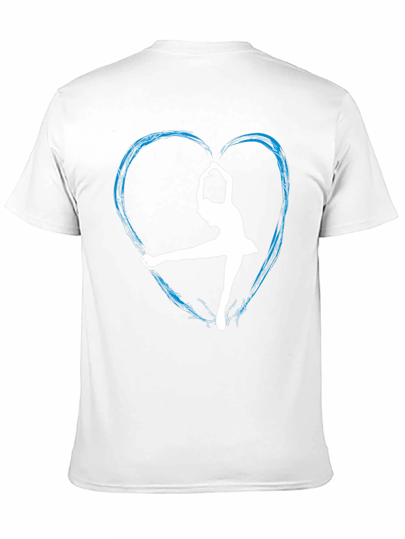 Ice Skating Heart Graphic Tee - Black Unisex Shirt