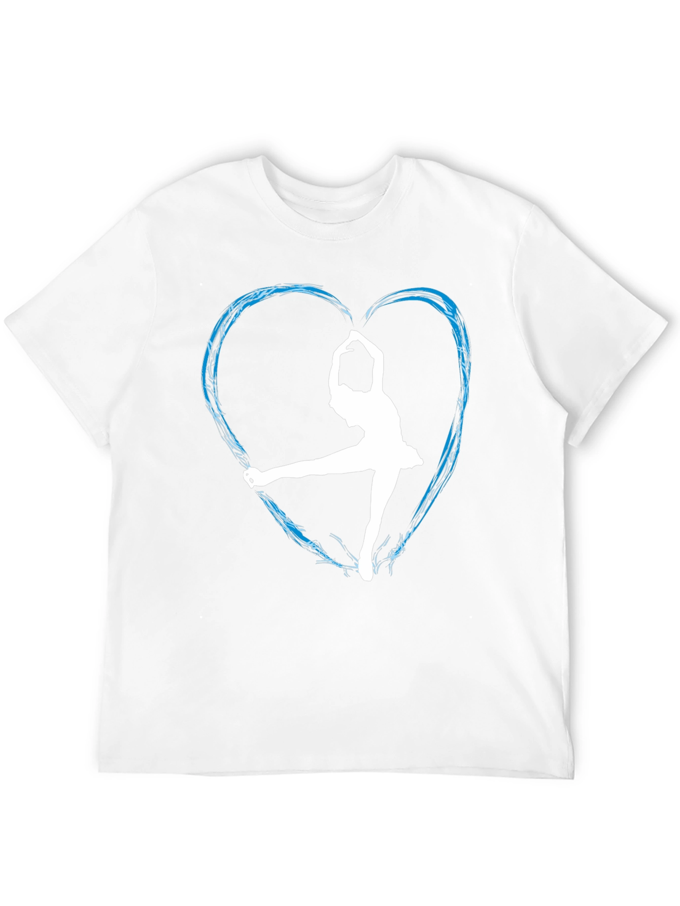 Ice Skating Heart Graphic Tee - Black Unisex Shirt