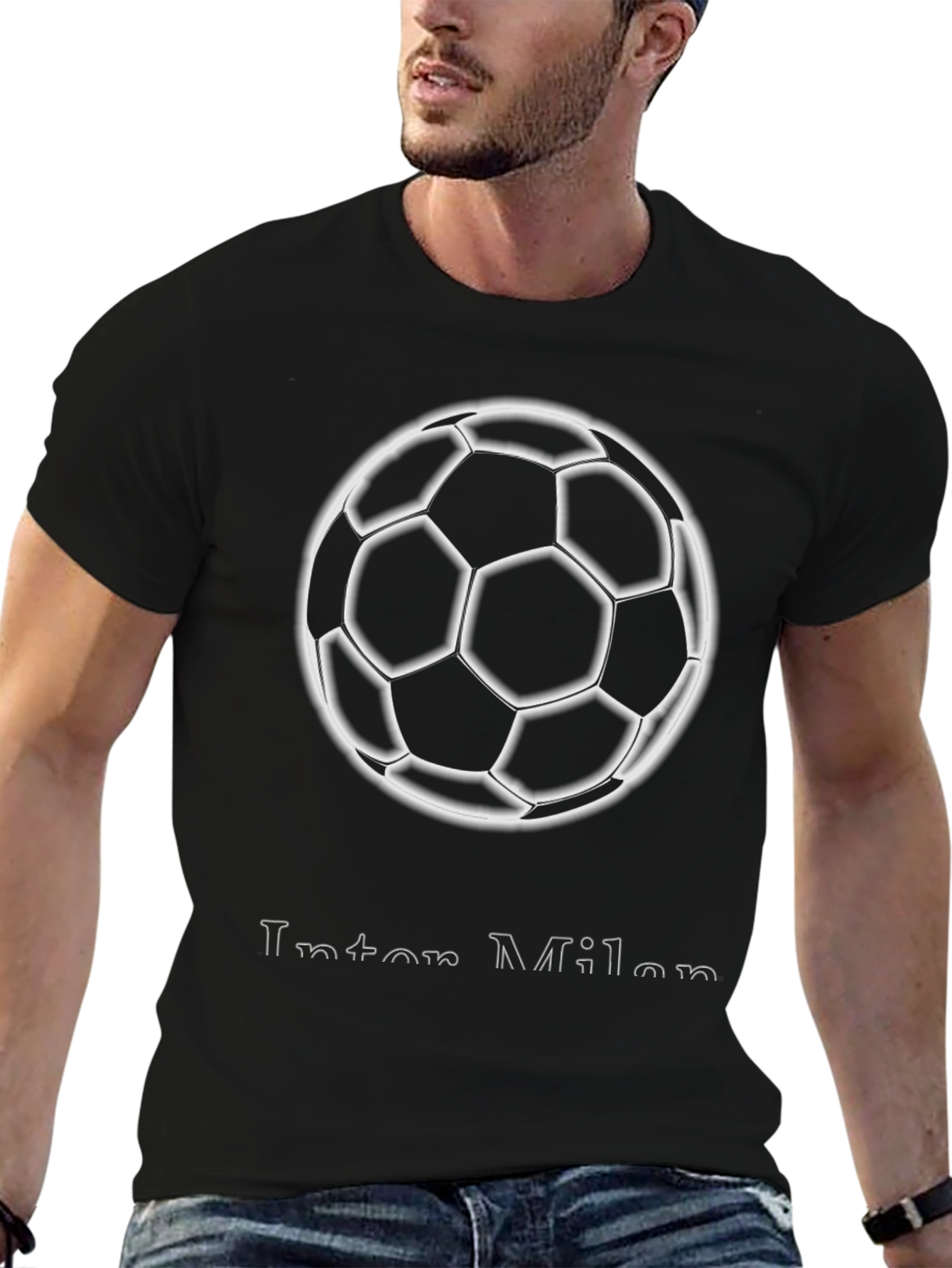 Inter Milan Soccer Ball Graphic T-Shirt