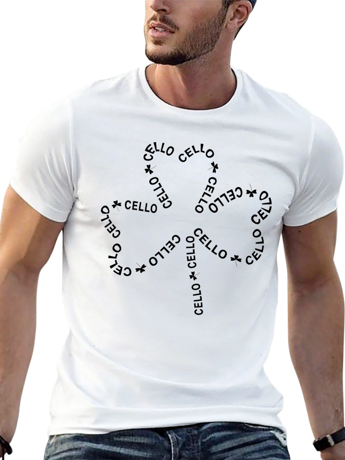 Cello Word Art Shamrock T-Shirt