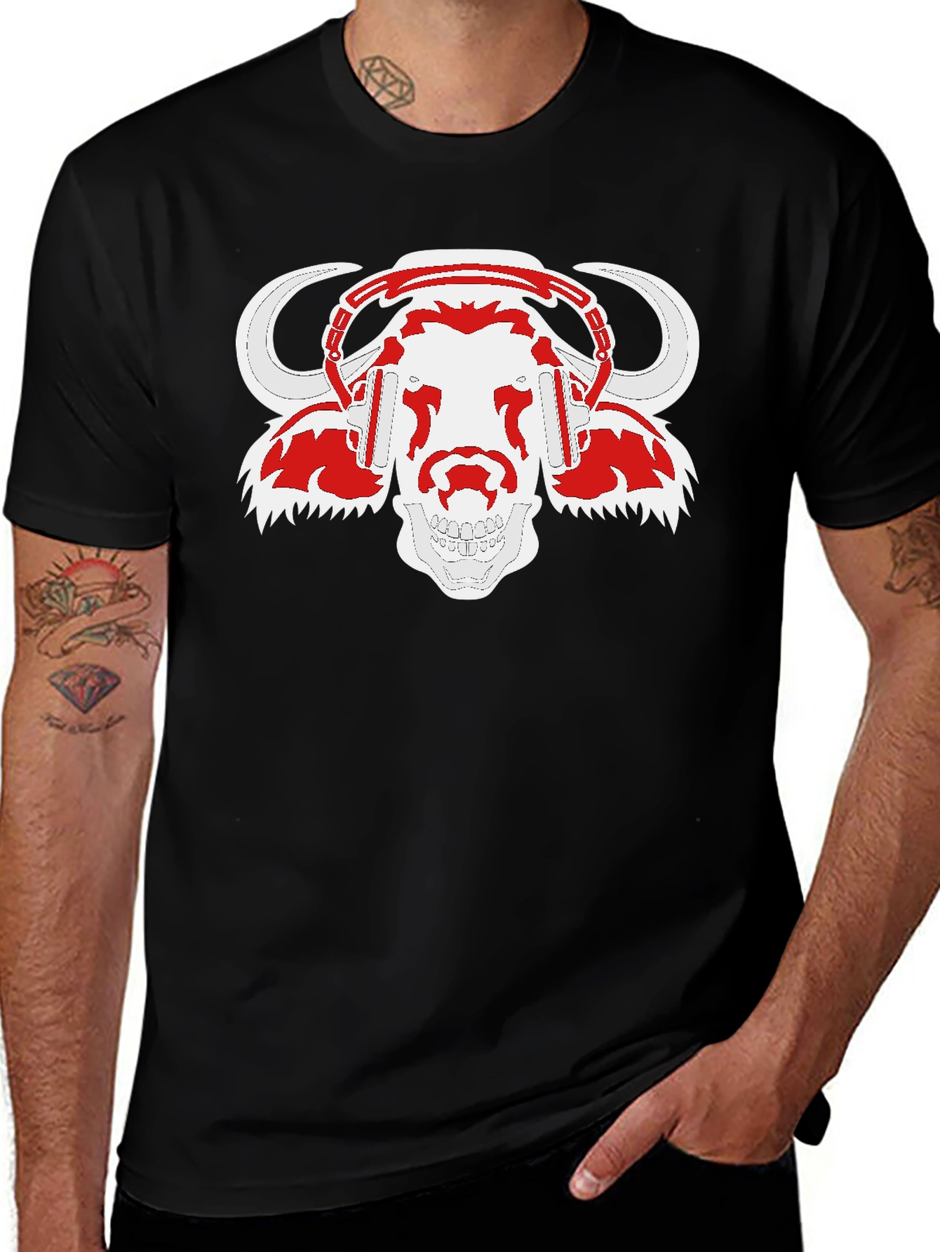 DJ Buffalo Skull T-Shirt - Black