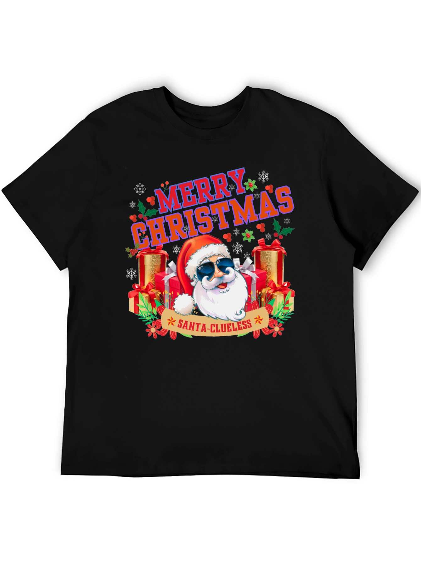 Santa-Clueless Christmas Graphic Tee