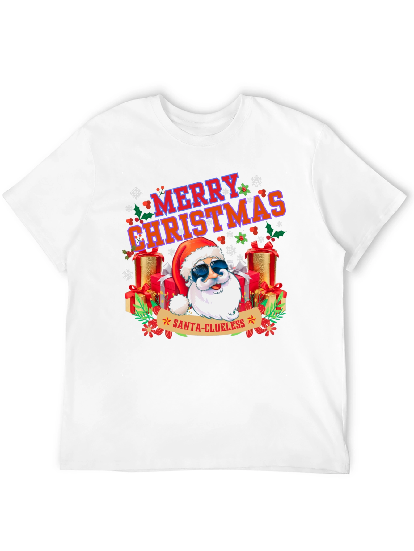 Santa-Clueless Christmas Graphic Tee