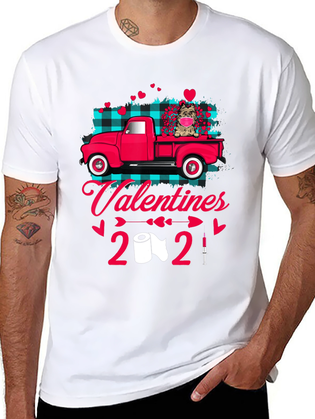 Valentines 2021 Dog Truck Graphic Tee