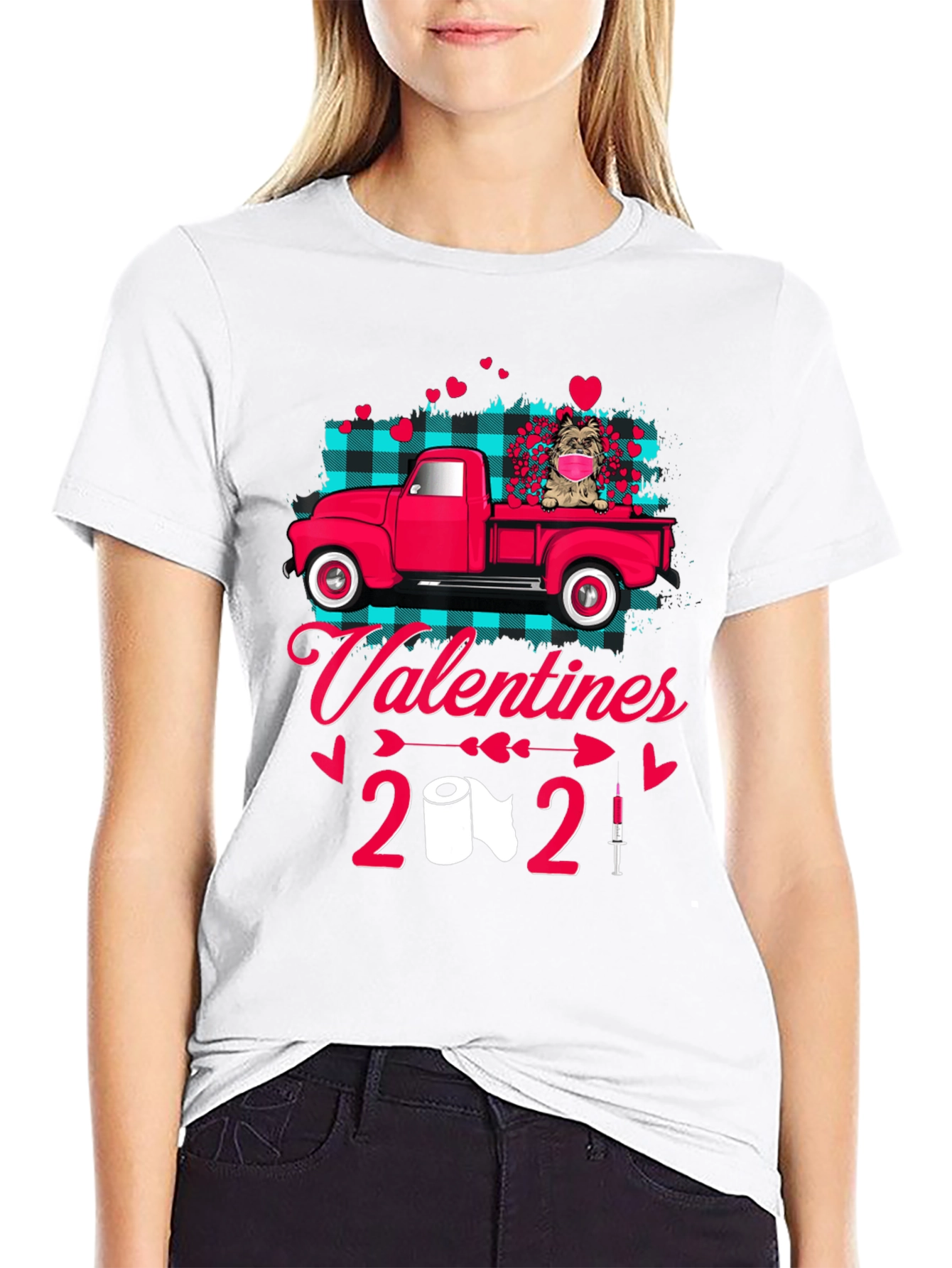 Valentines 2021 Dog Truck Graphic Tee