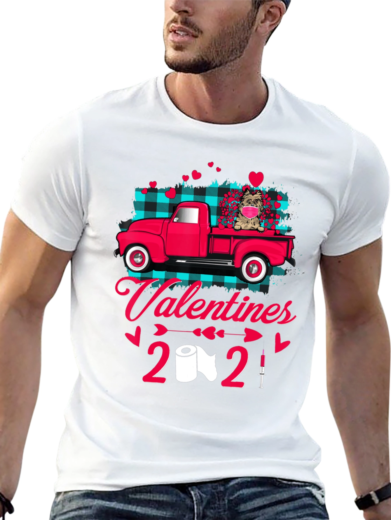 Valentines 2021 Dog Truck Graphic Tee