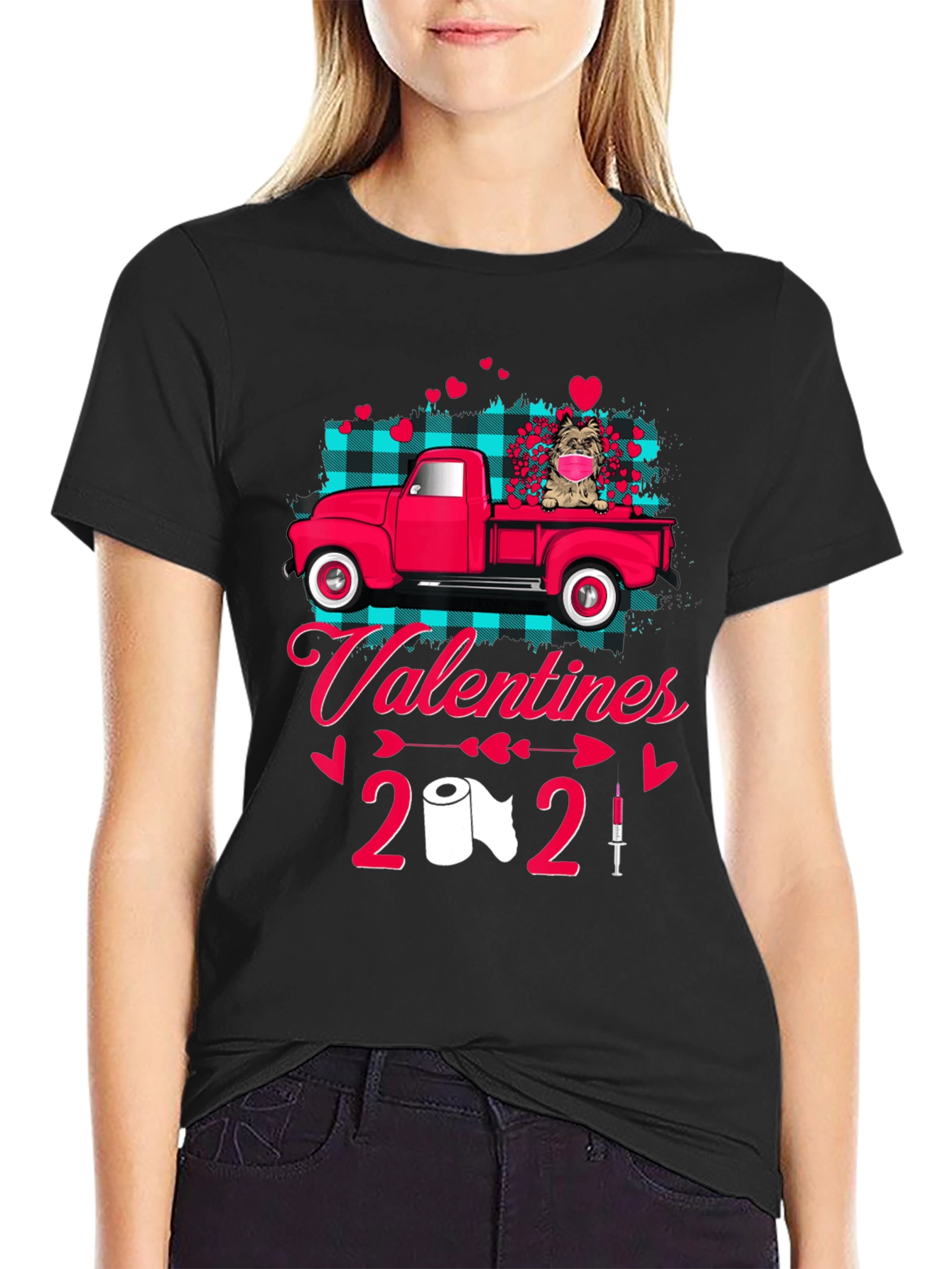 Valentines 2021 Dog Truck Graphic Tee