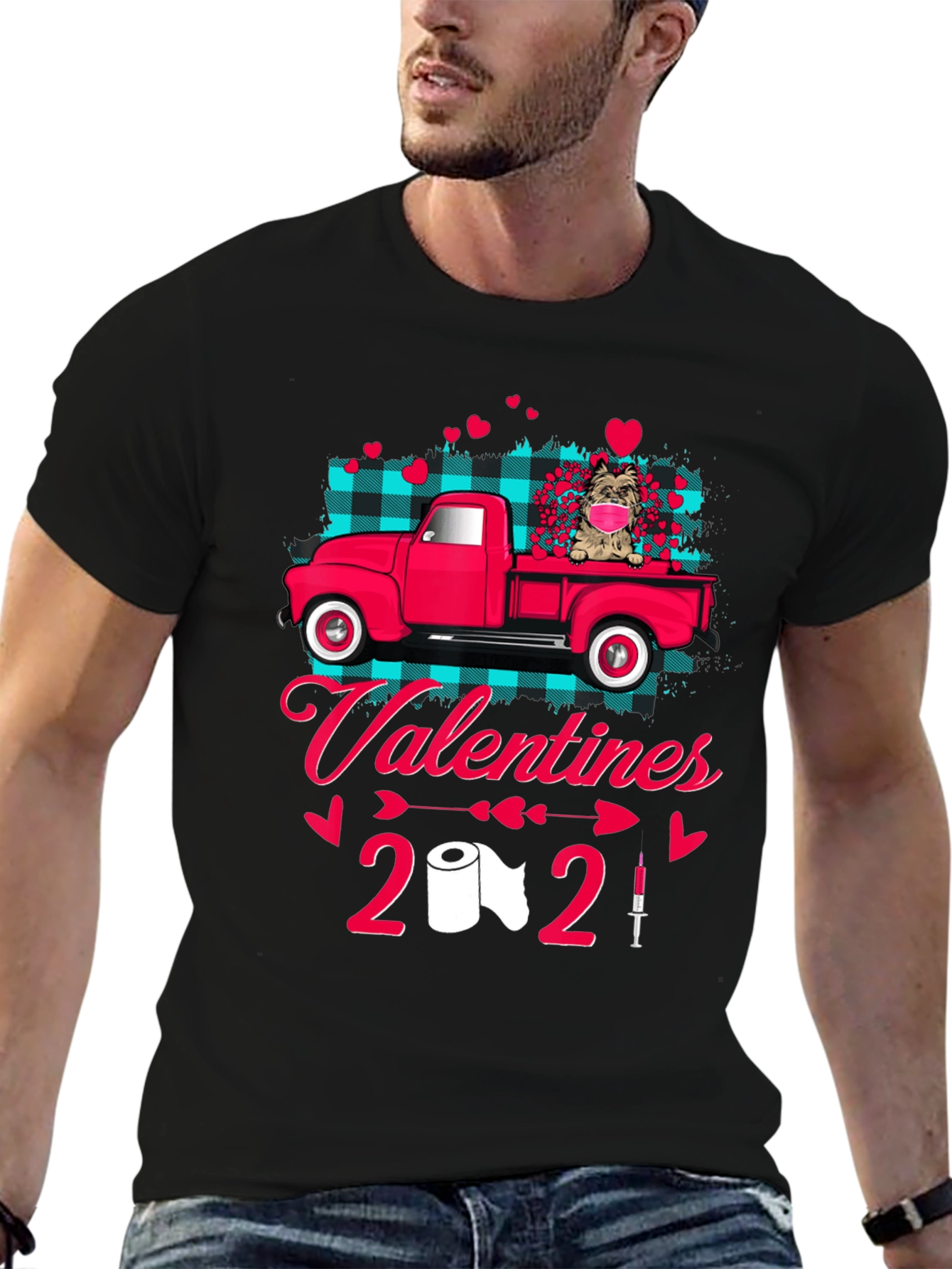 Valentines 2021 Dog Truck Graphic Tee