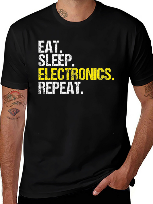 Eat Sleep Electronics Repeat T-Shirt - Black