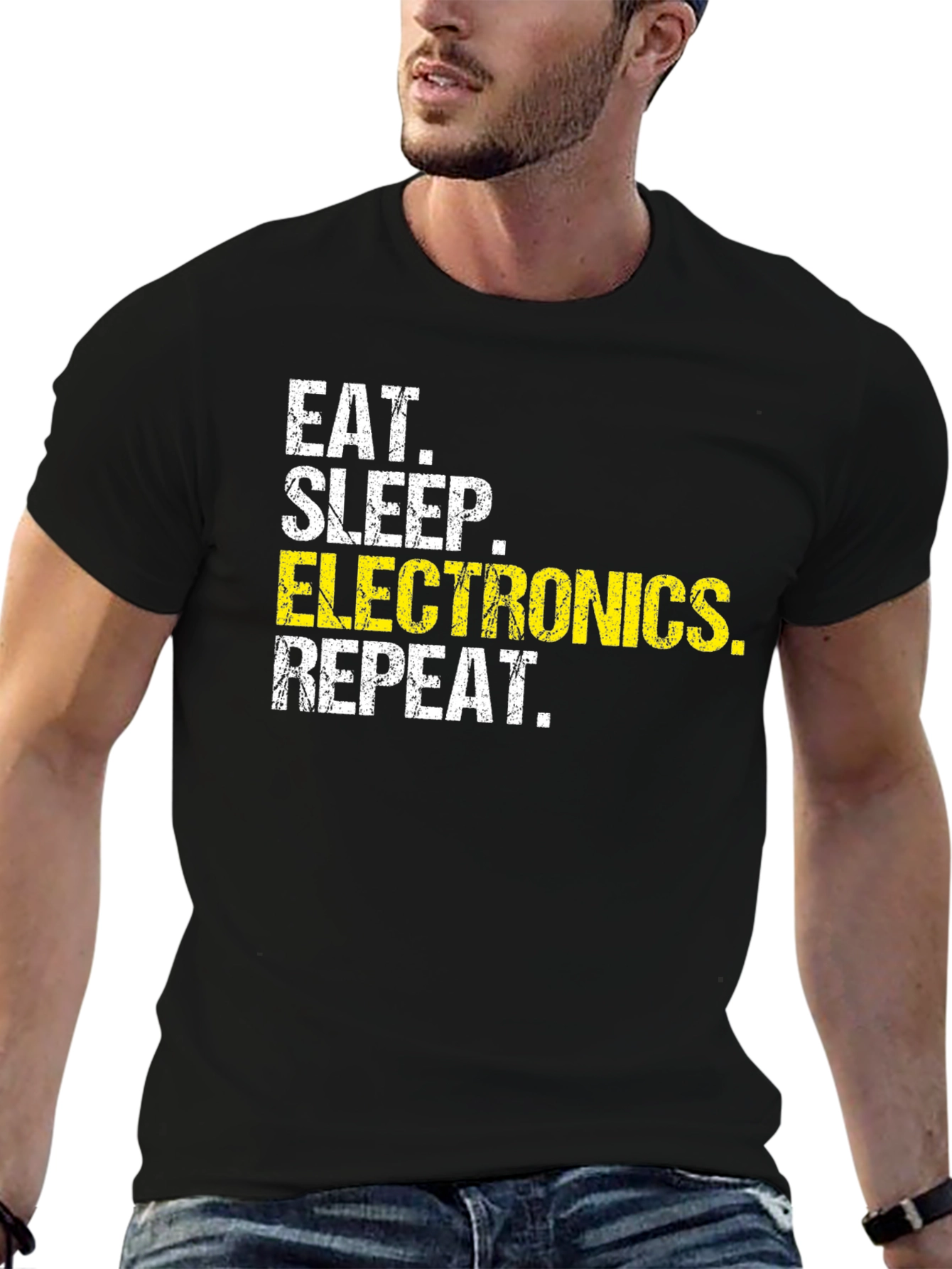 Eat Sleep Electronics Repeat T-Shirt - Black