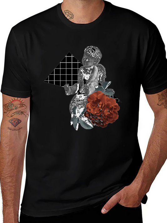 Cherub & Roses Graphic Print T-Shirt