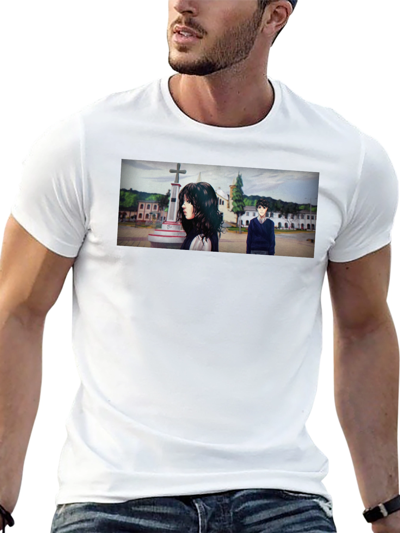 Anime Scene Graphic Black T-Shirt