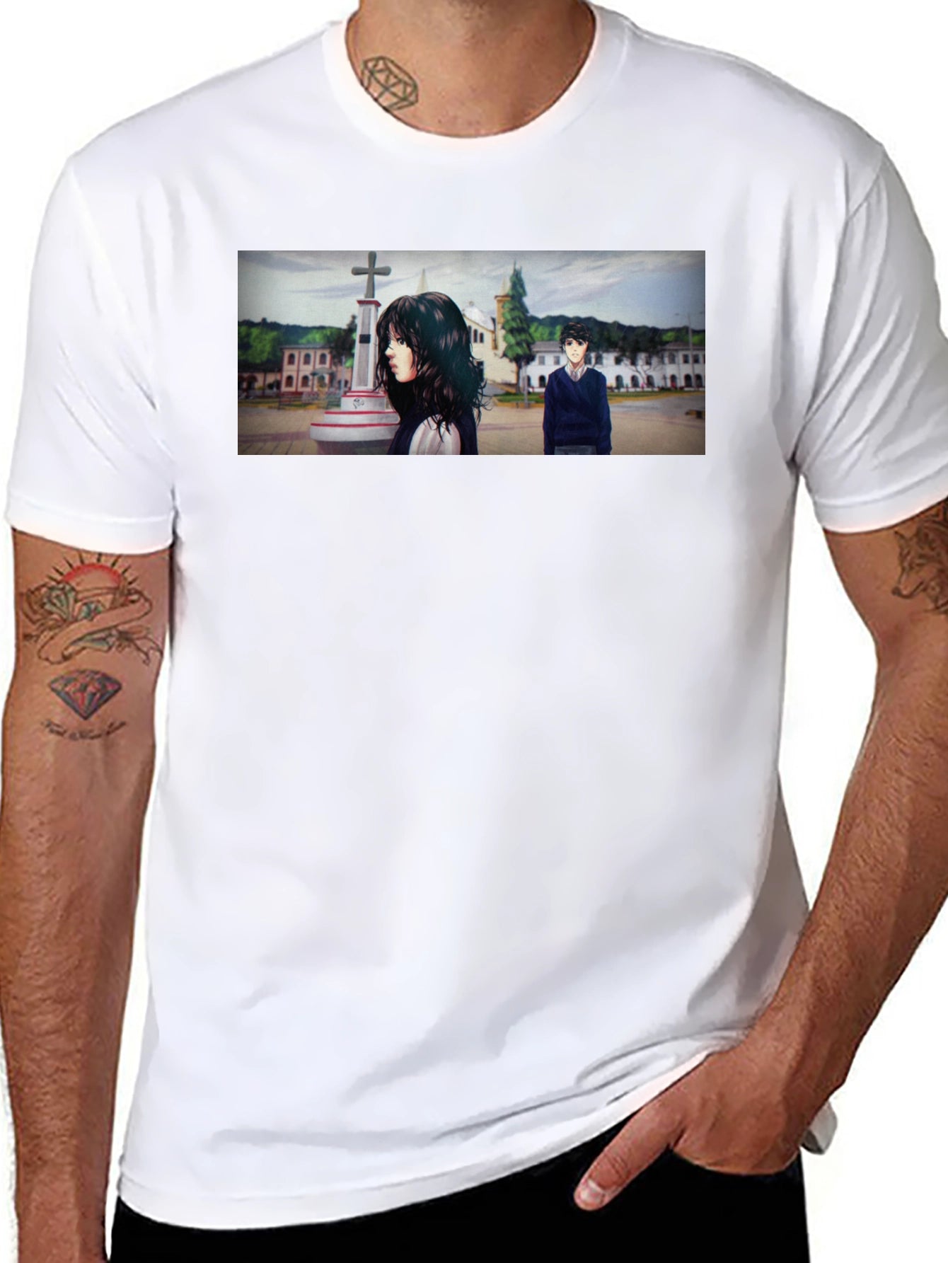 Anime Scene Graphic Black T-Shirt