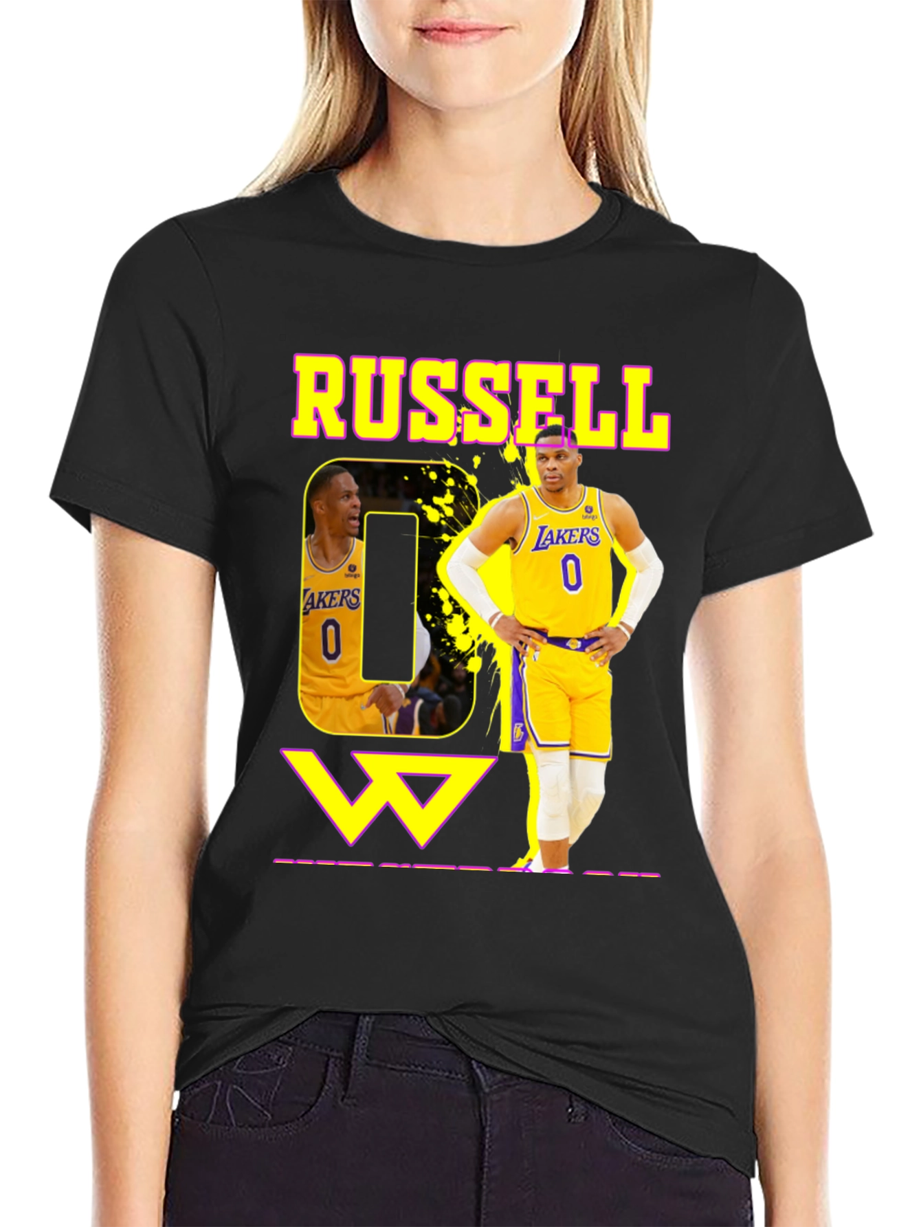 Russell Westbrook Lakers Black T-Shirt