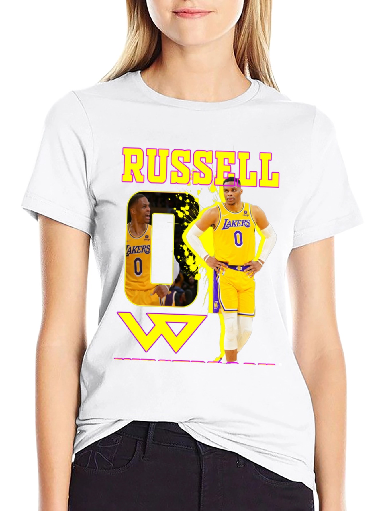 Russell Westbrook Lakers Black T-Shirt