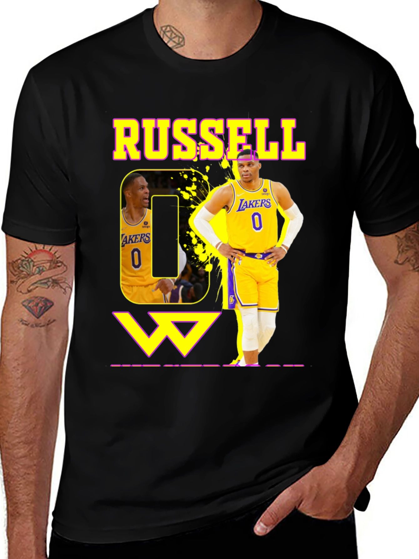 Russell Westbrook Lakers Black T-Shirt