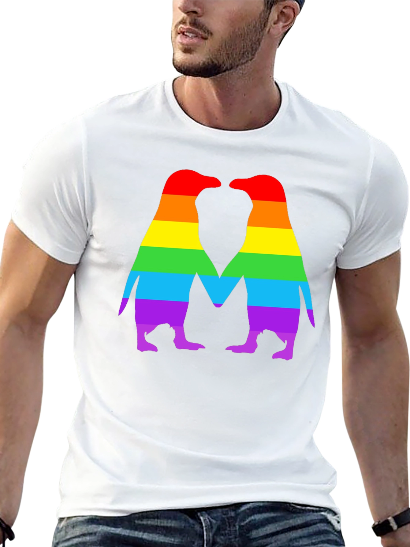 Rainbow Penguin Love T-Shirt - Pride Apparel