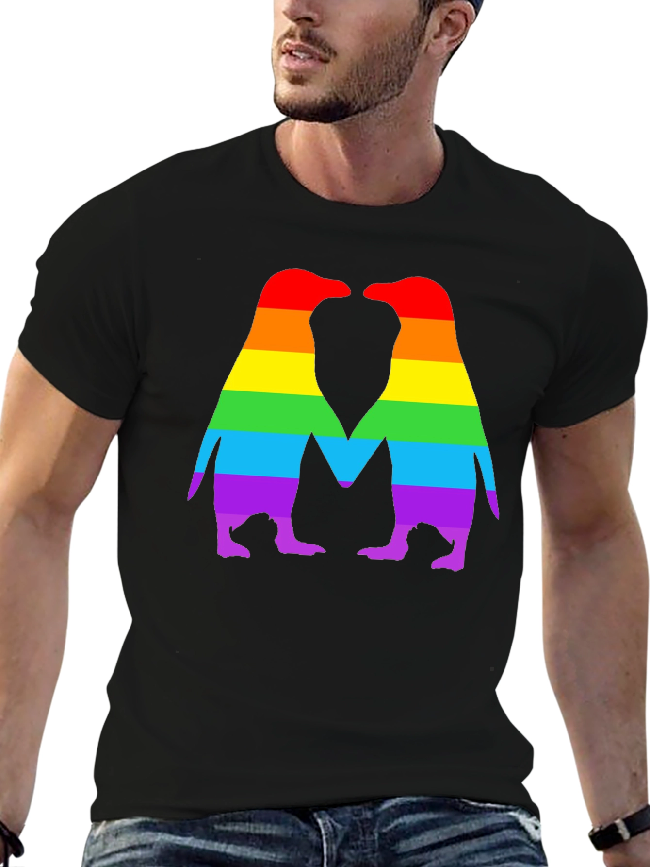 Rainbow Penguin Love T-Shirt - Pride Apparel