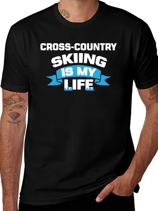 Cross-Country Skiing Is My Life Tee - Black
