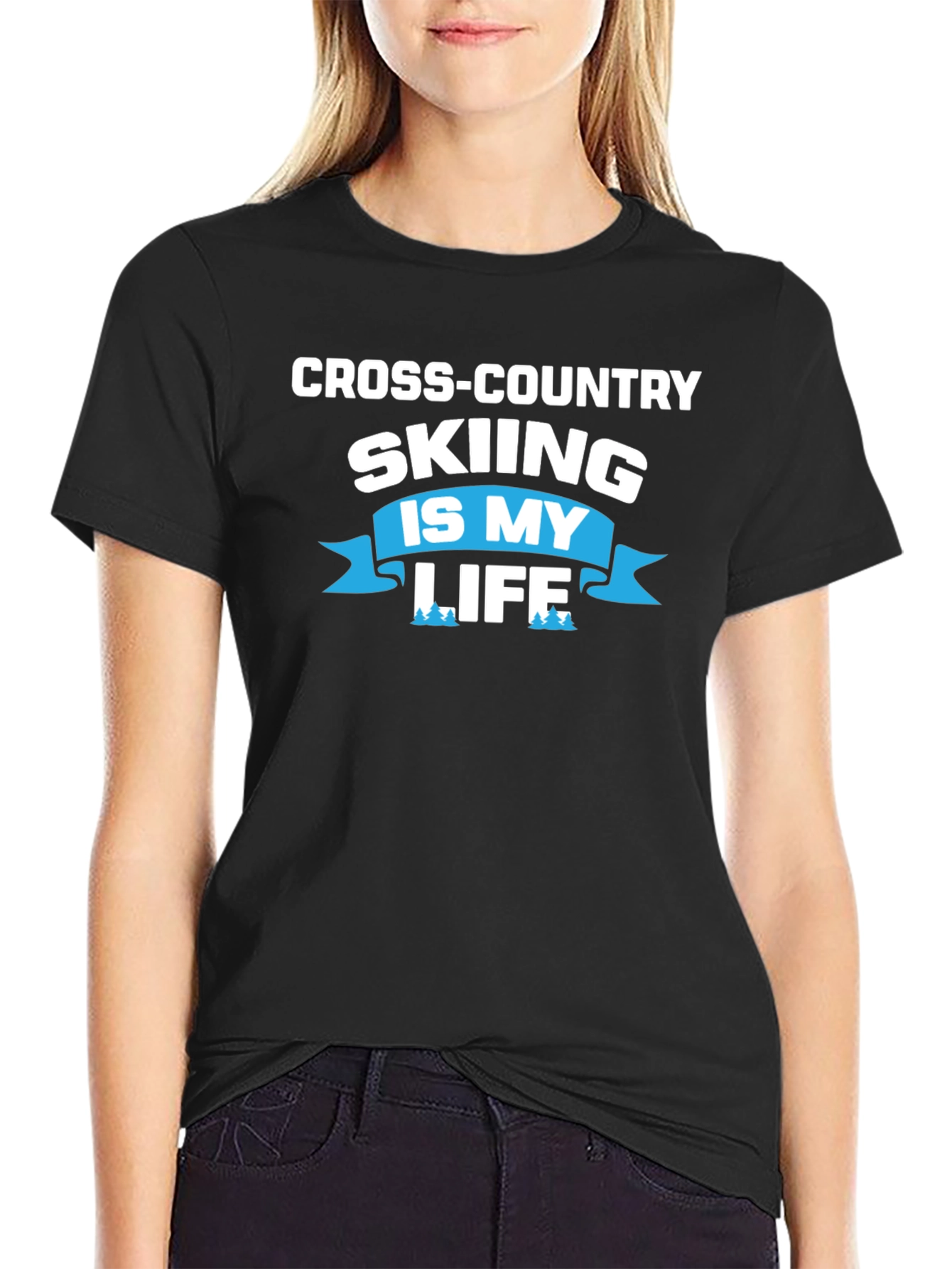 Cross-Country Skiing Is My Life Tee - Black