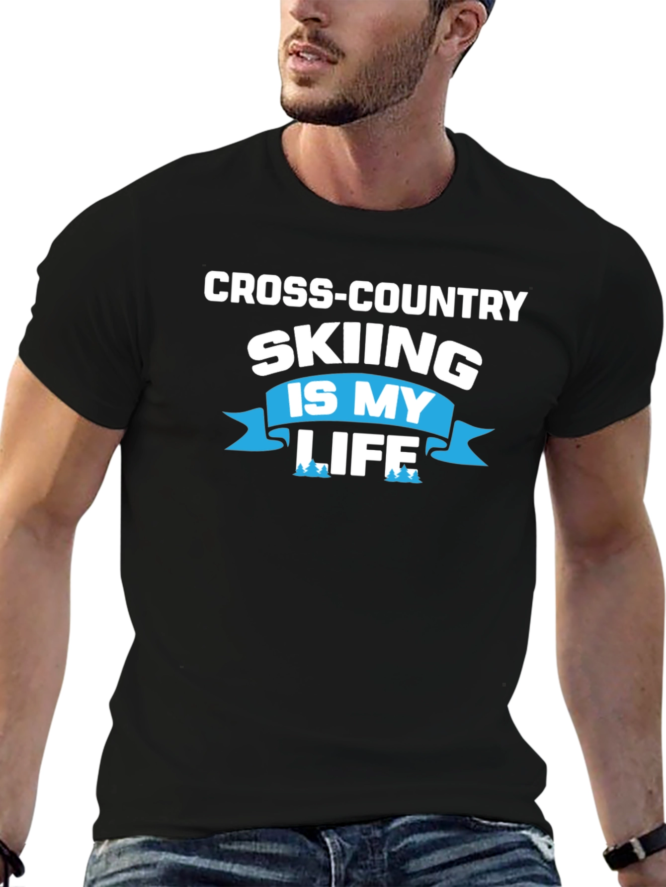 Cross-Country Skiing Is My Life Tee - Black
