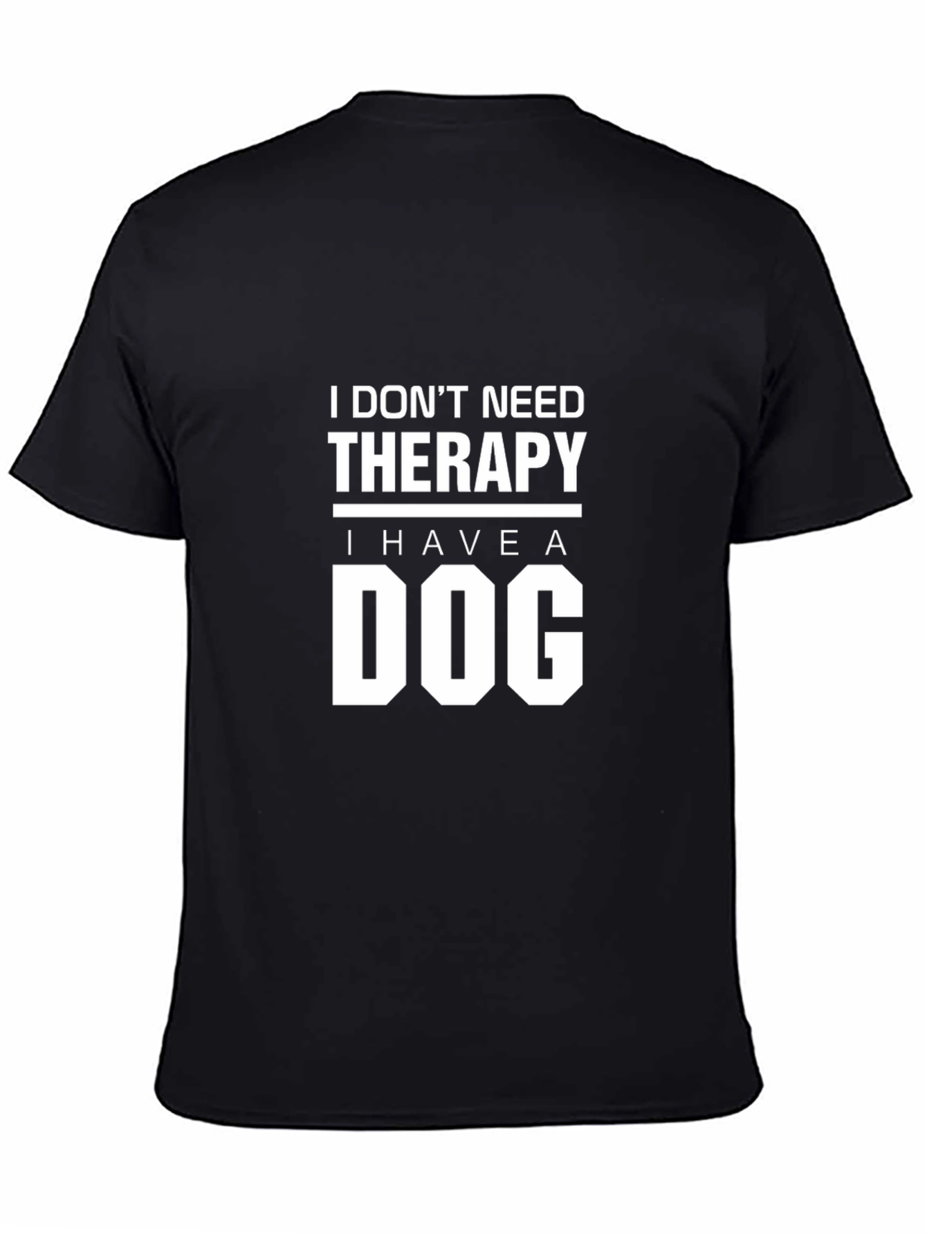 Dog Therapy Graphic Tee - Black Cotton T-Shirt