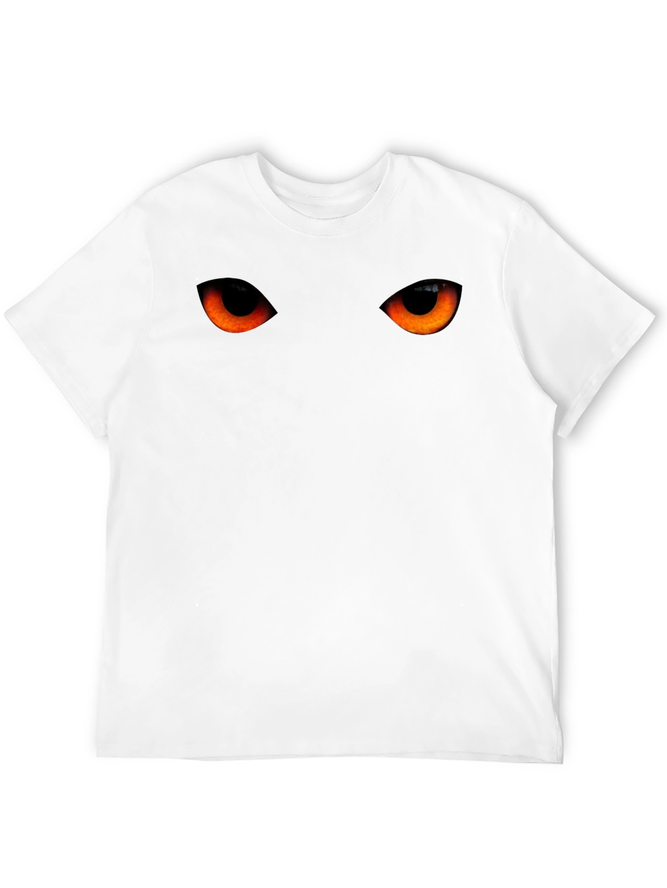 Mens Black T-Shirt with Glowing Eyes Graphic