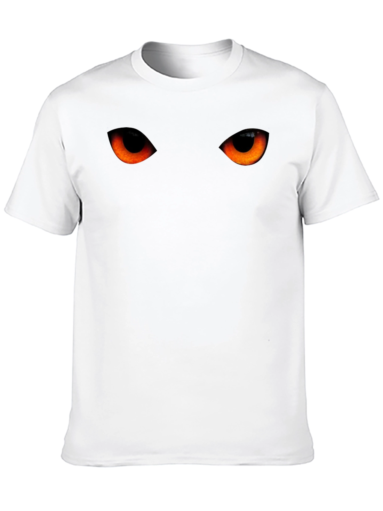 Mens Black T-Shirt with Glowing Eyes Graphic
