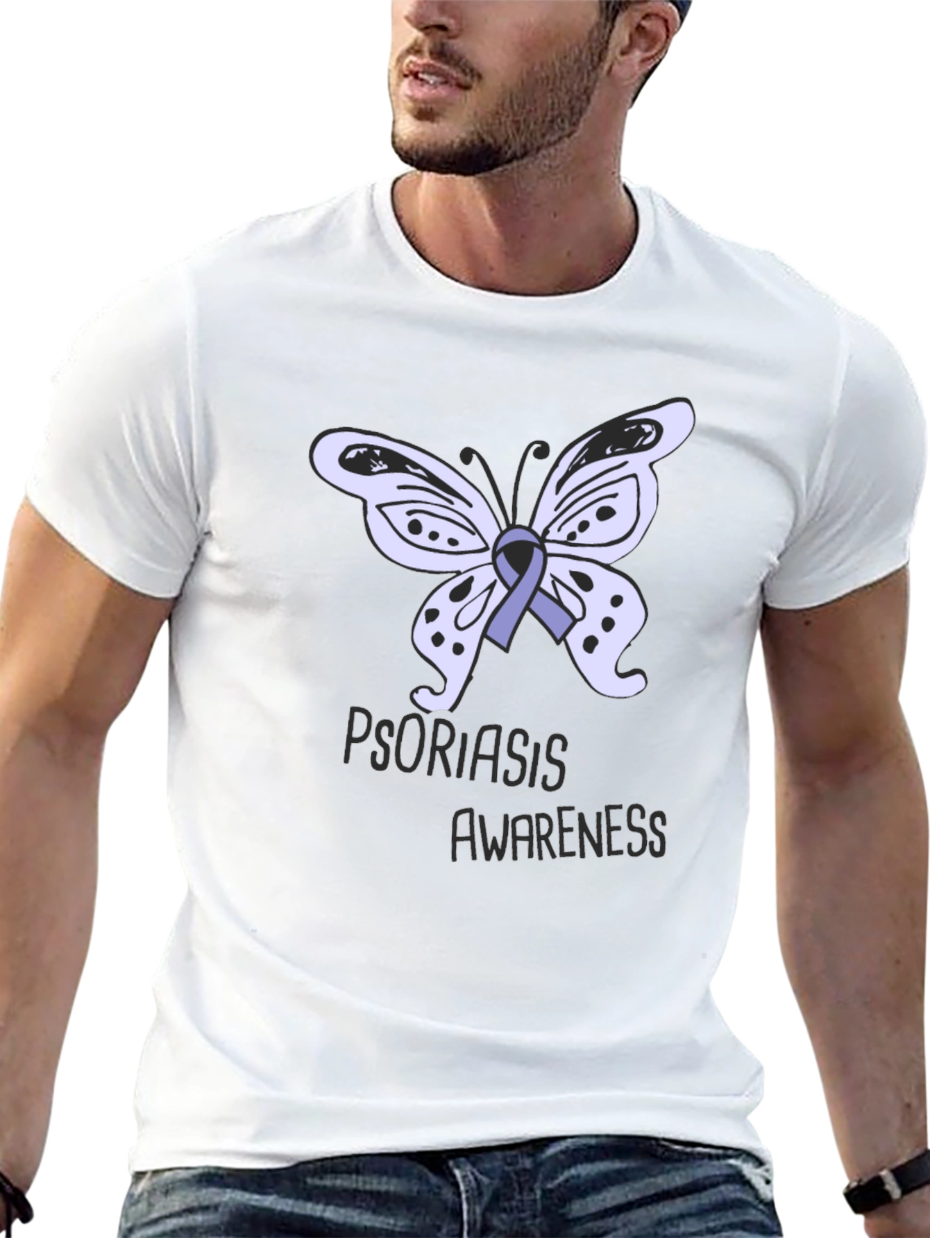 Psoriasis Awareness Butterfly Ribbon T-Shirt