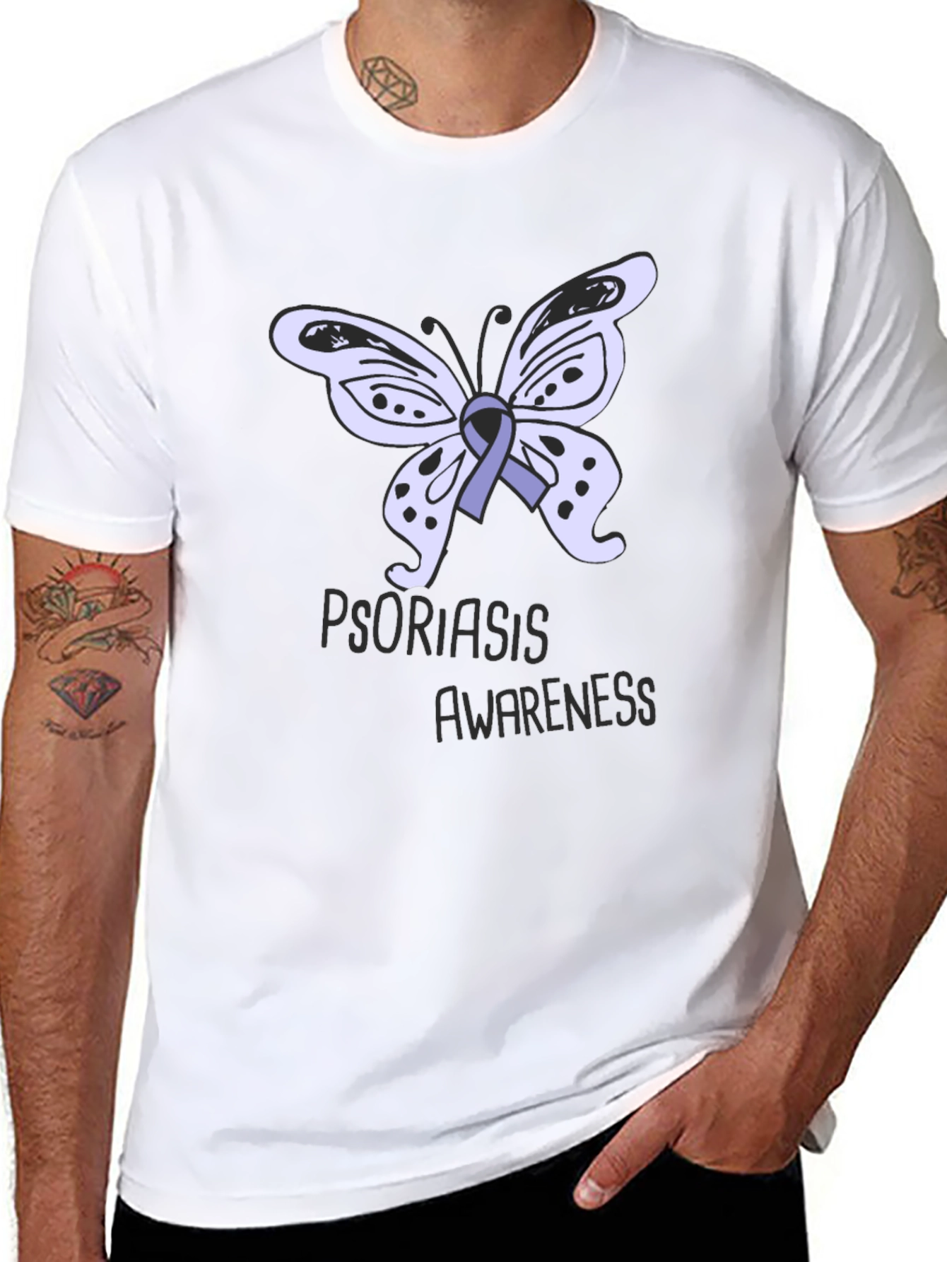 Psoriasis Awareness Butterfly Ribbon T-Shirt