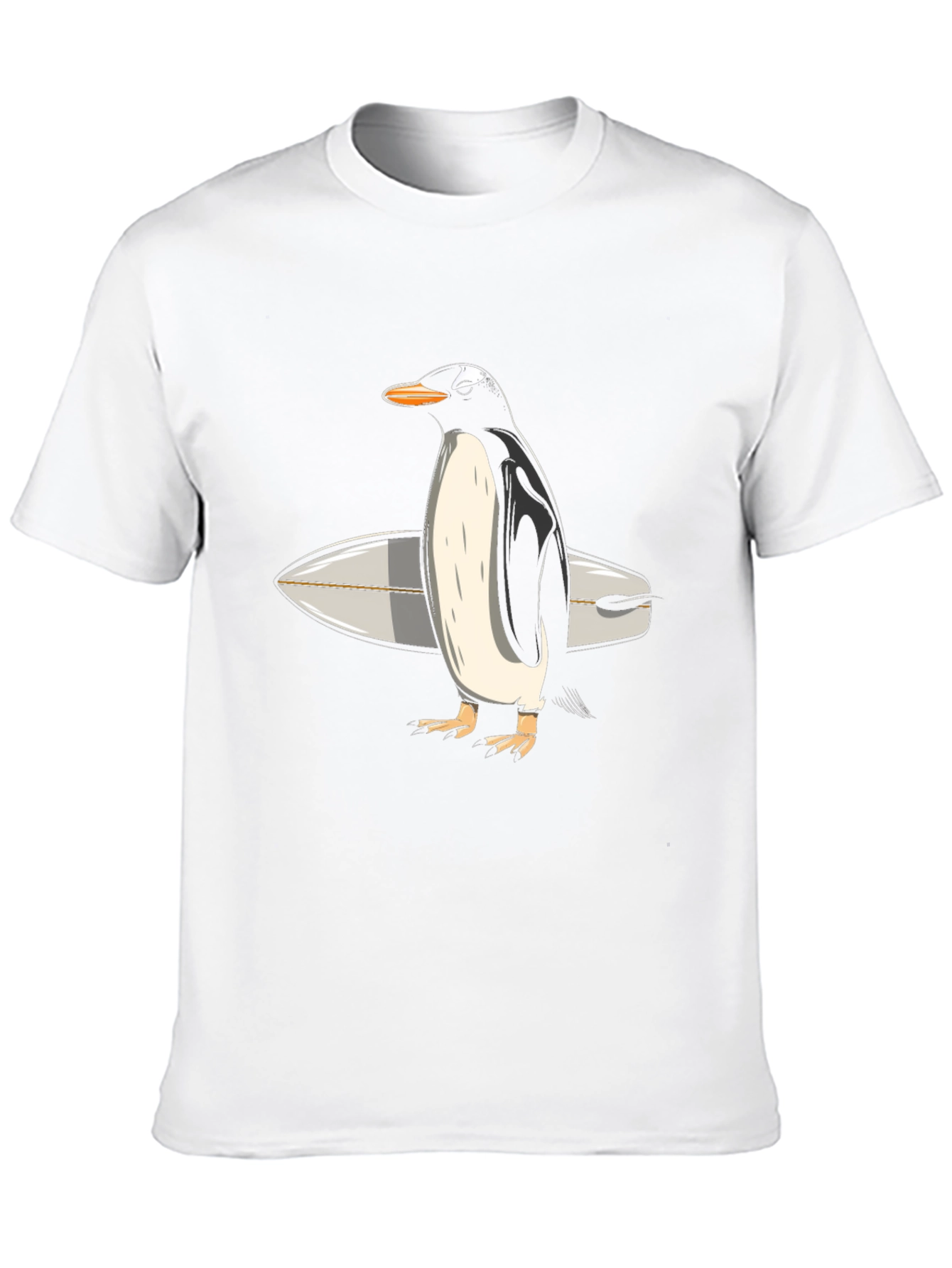 Penguin Surfer Graphic Tee - Cool Animal T-Shirt