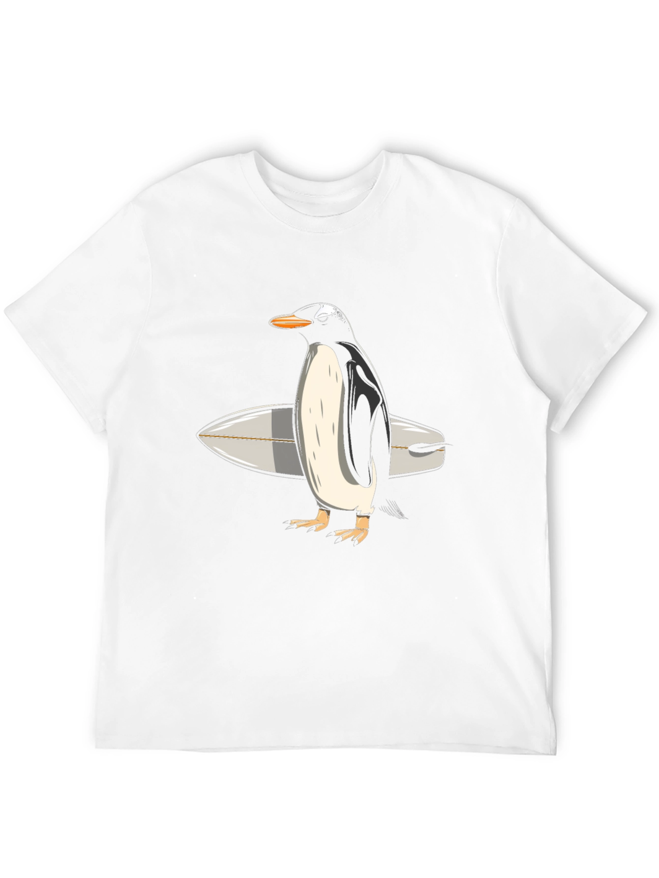 Penguin Surfer Graphic Tee - Cool Animal T-Shirt