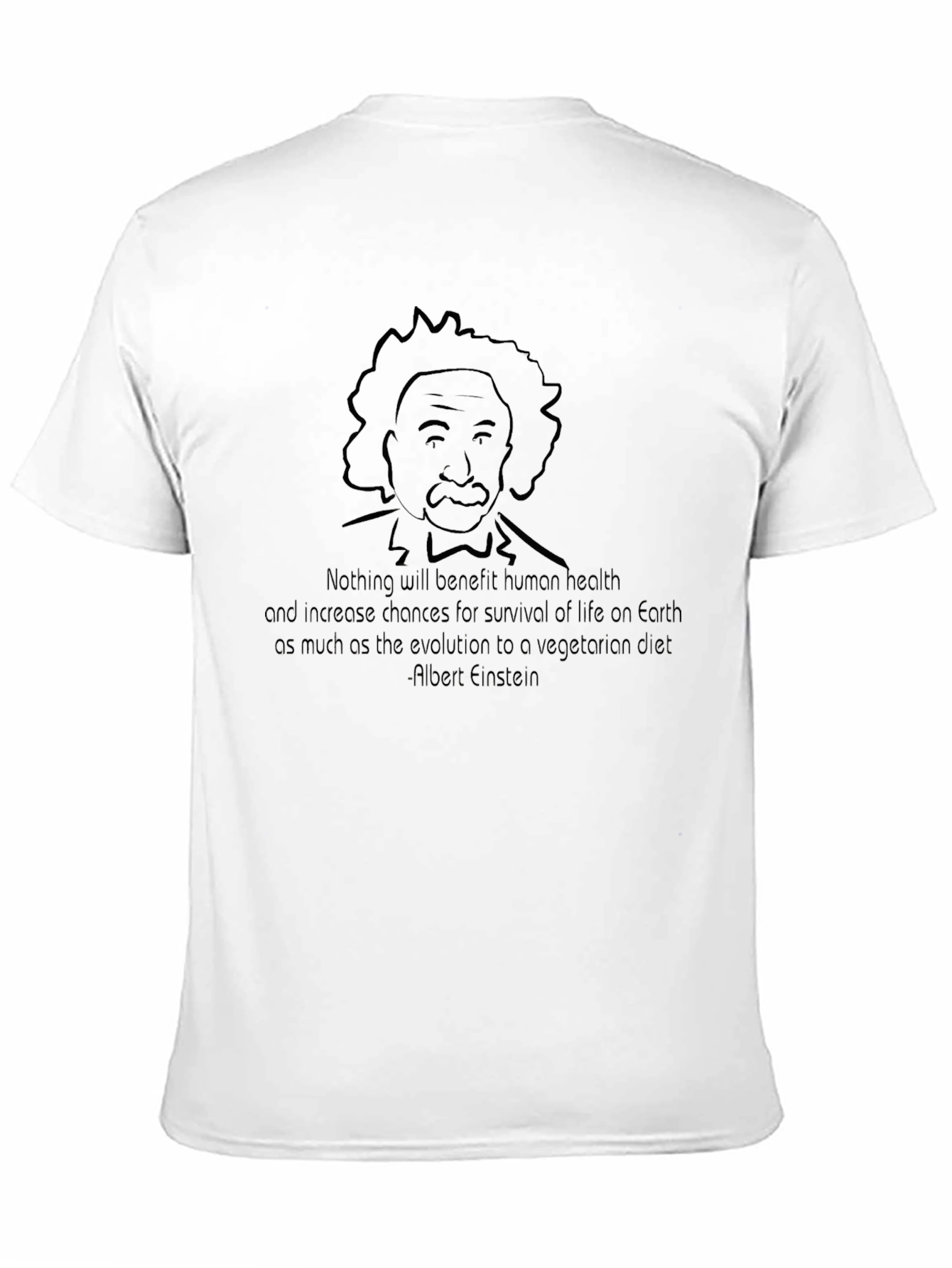 Einstein Vegetarian Quote T-Shirt - Black