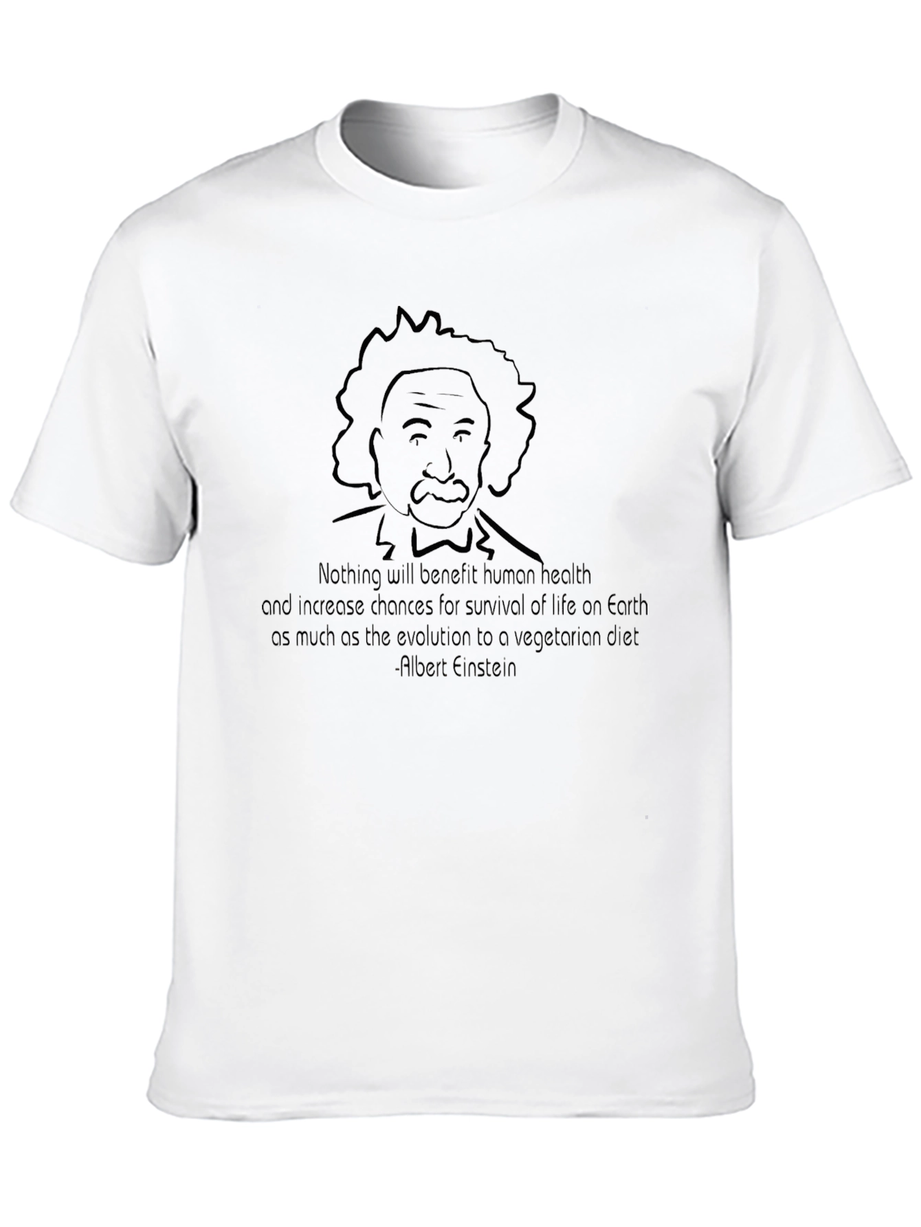 Einstein Vegetarian Quote T-Shirt - Black
